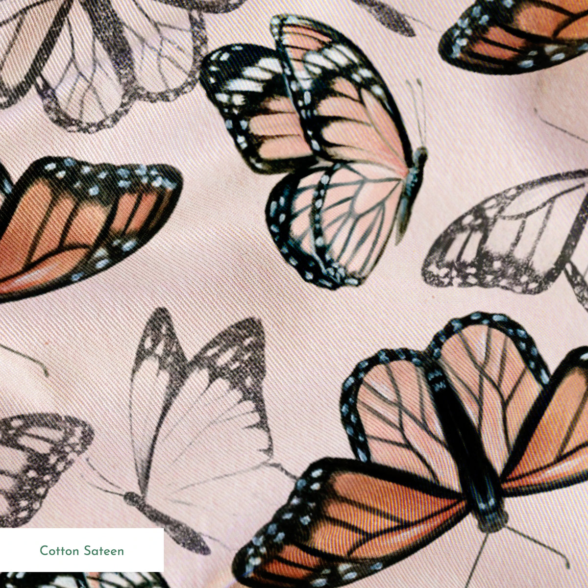 Danielle Murray Monarch Butterflies on Pink Fabric