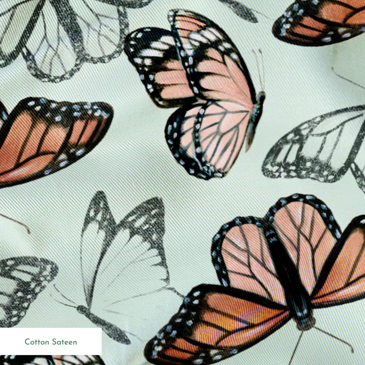 Danielle Murray Monarch Butterflies on Mint Fabric