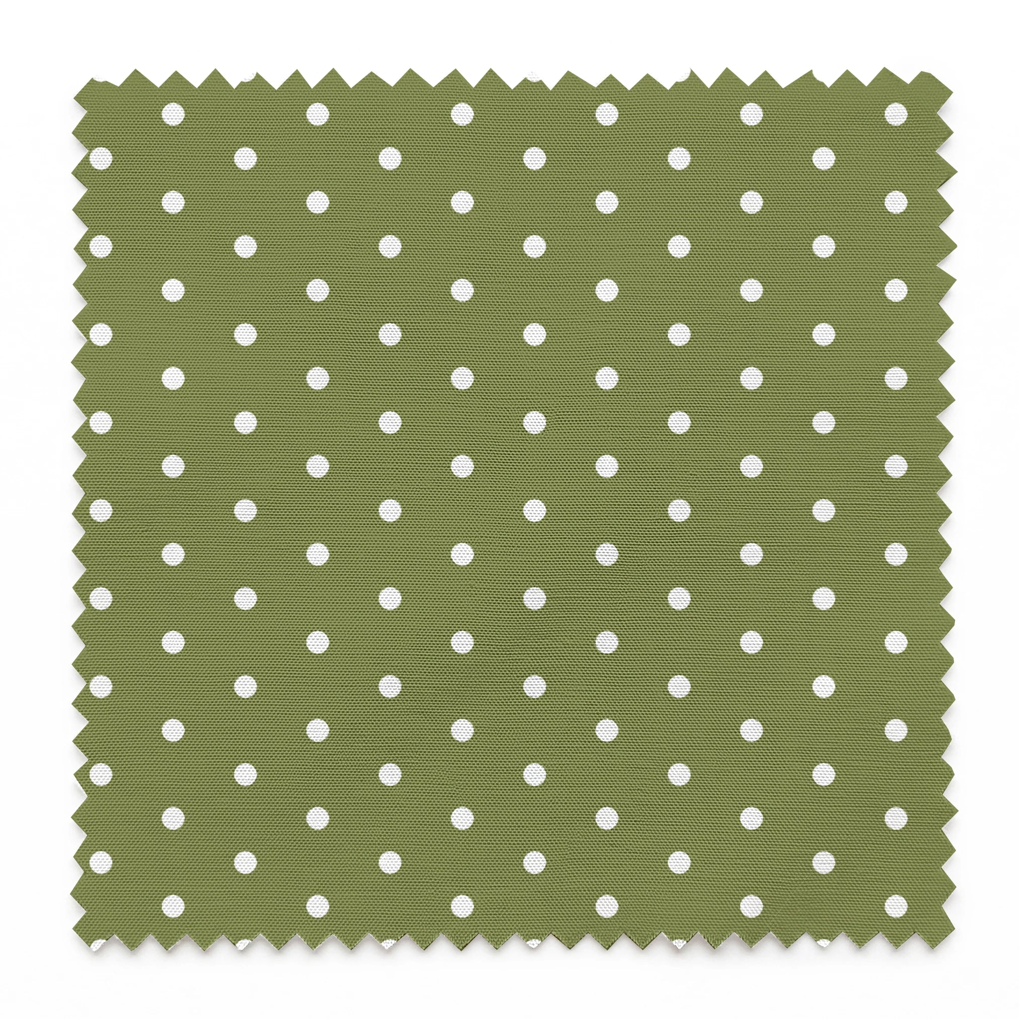White circles on an olive green background springs swatch pinked