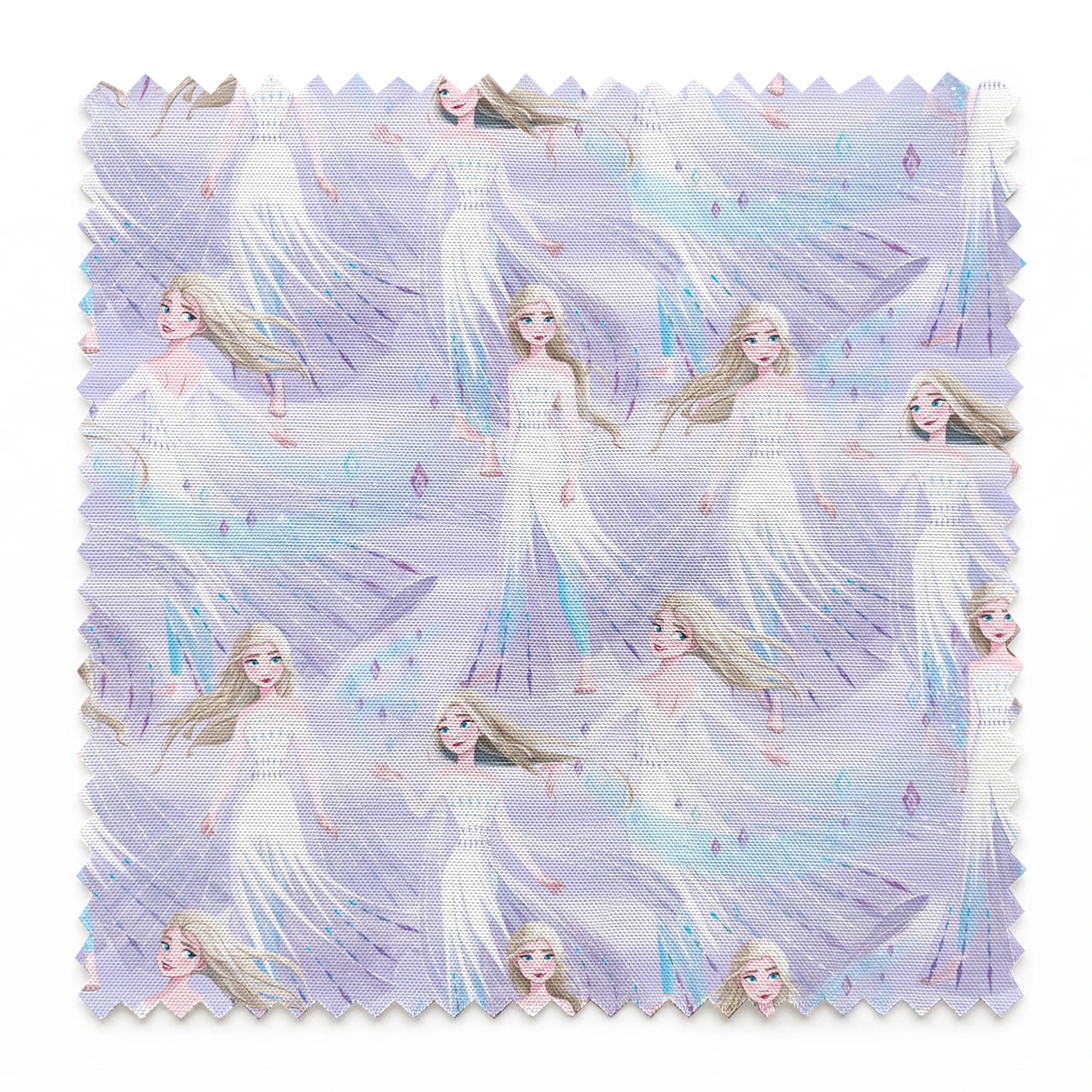 Frozen's Elsa against a dreamy purple-blue background springs swatch pinked