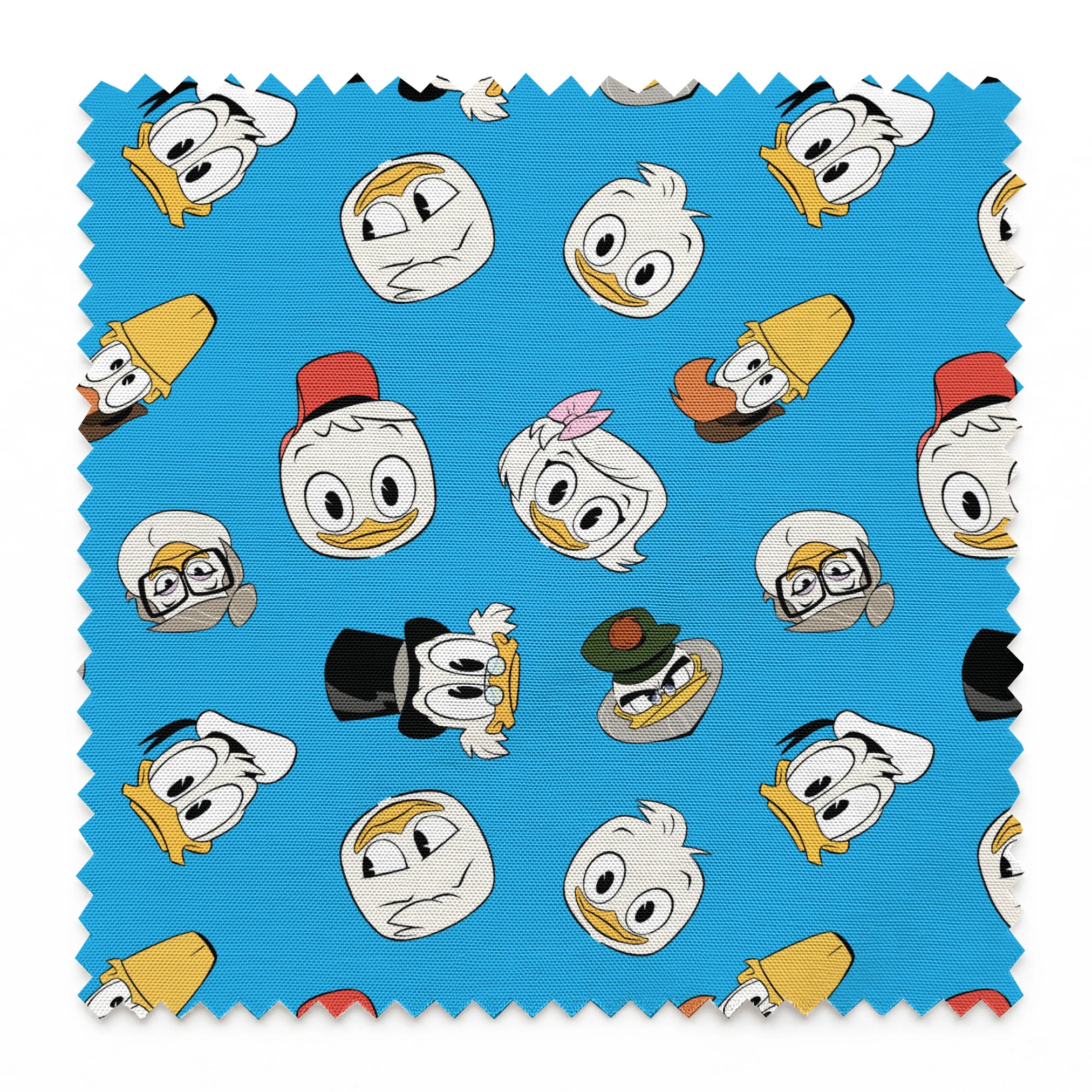 DuckTales キャラクターシーツ　ビンテージシーツ　アメリカ輸入 Disney DuckTales Head Toss on Blue | Fabric by the Yard