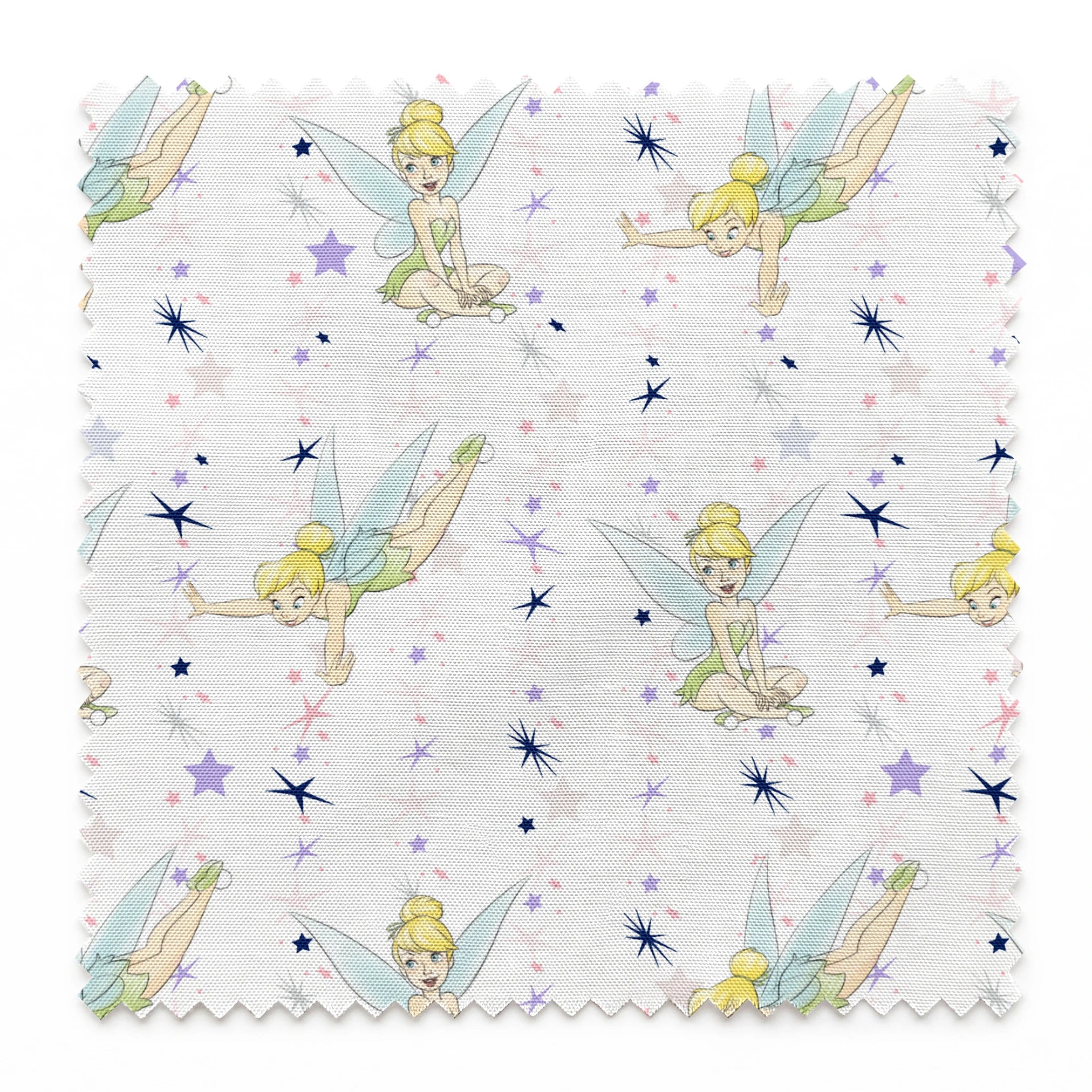 Whimsical Tinker Bell in green dresses surrounded by stars springs swatch pinked