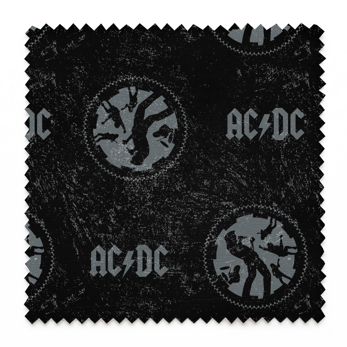 AC/DC Distressed Logo and Band Fabric