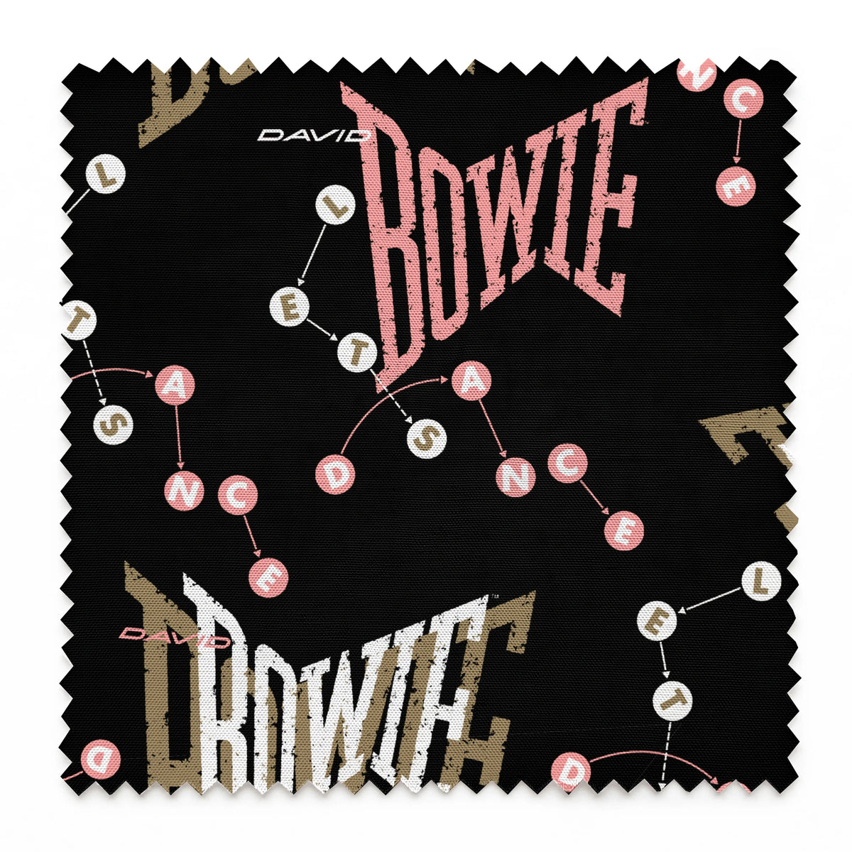 David Bowie Let's Dance on Black Fabric