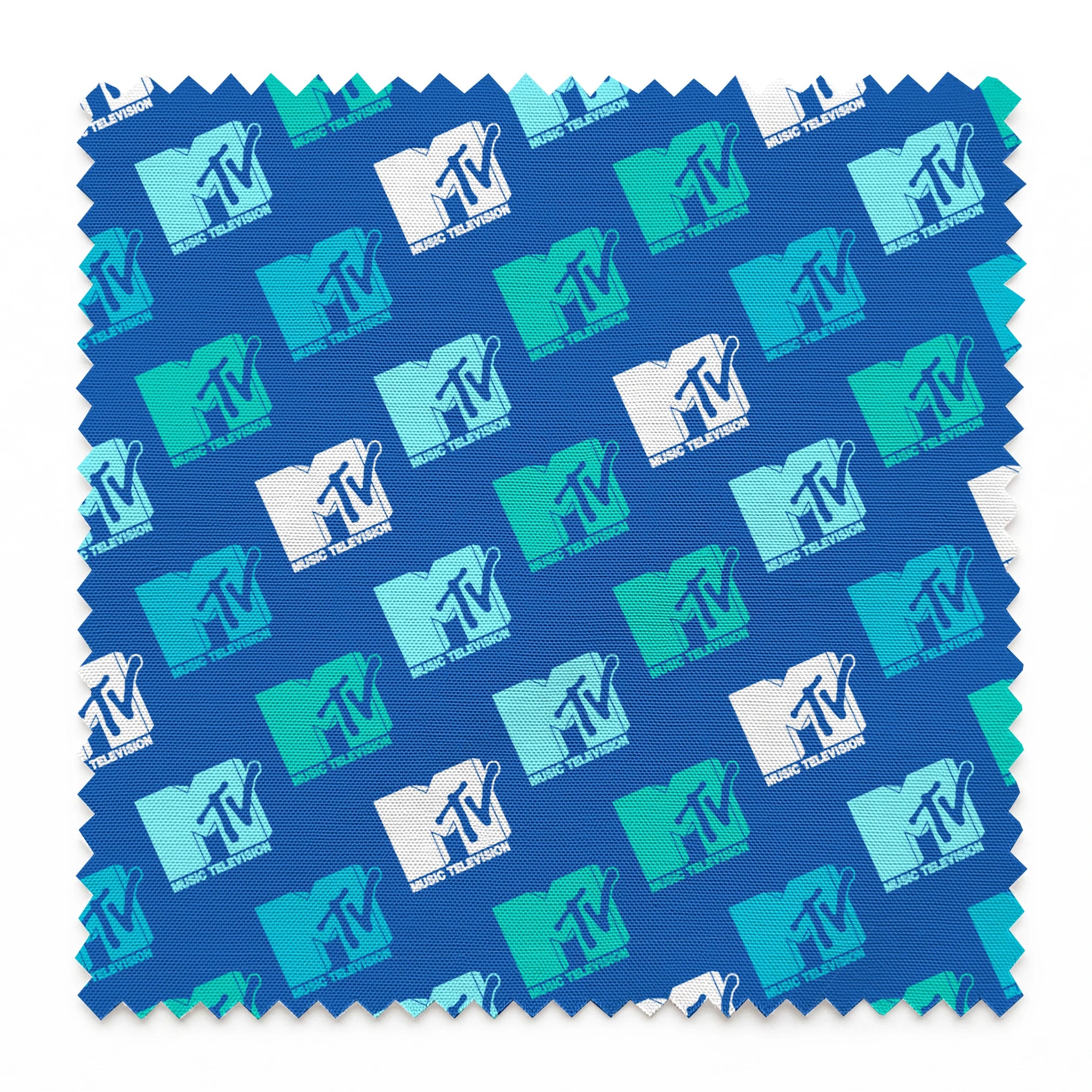 Paramount MTV Colorful Logo Toss on Blue Fabric