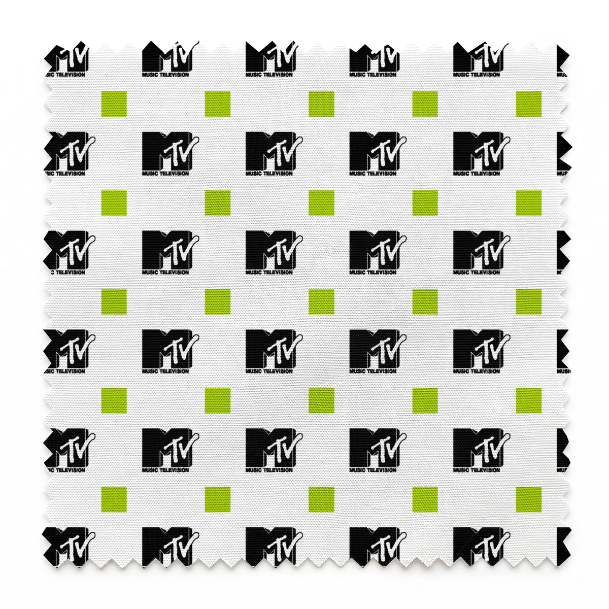 Paramount MTV Blocks on White Fabric