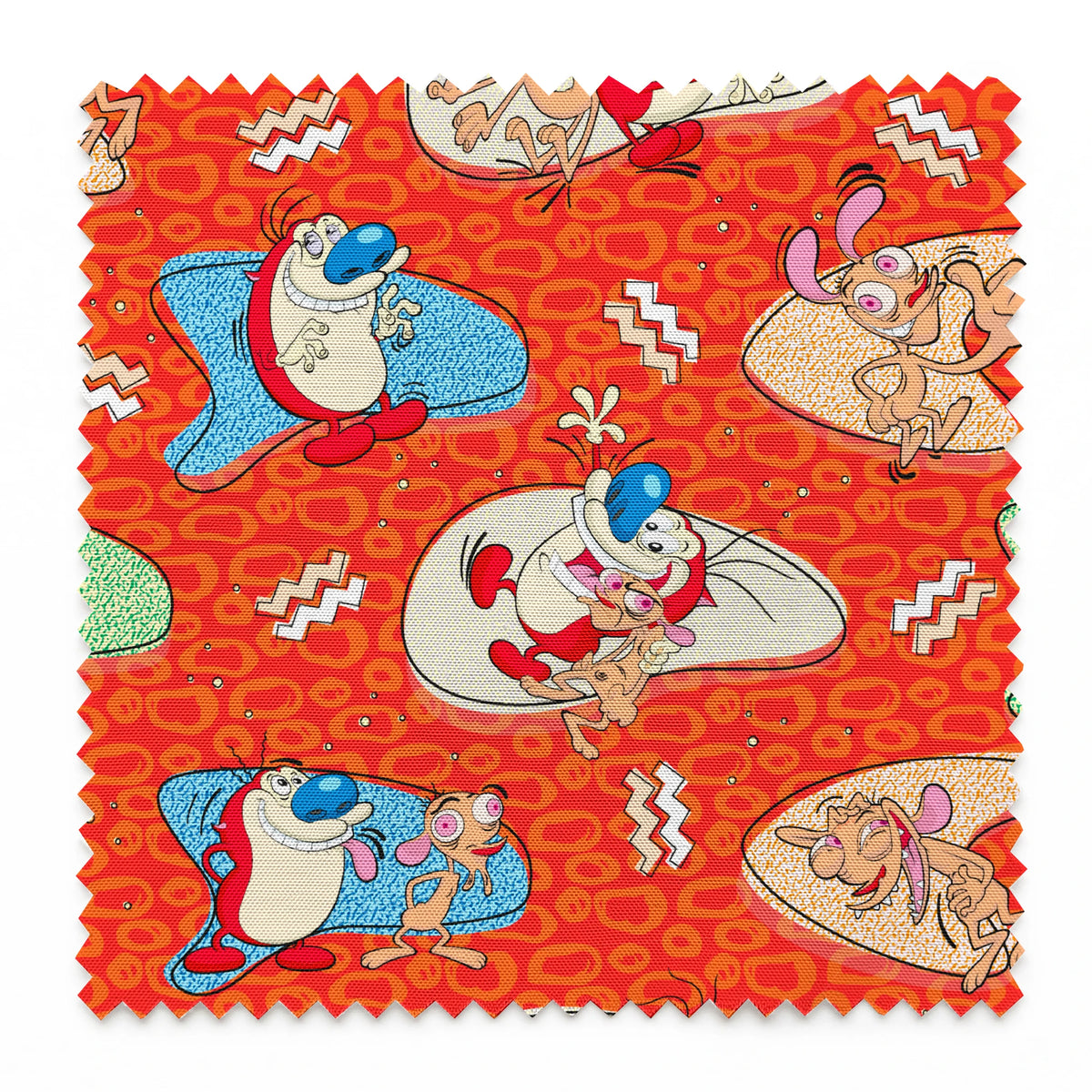 Ren & Stimpy Retro Graphics on Orange Fabric