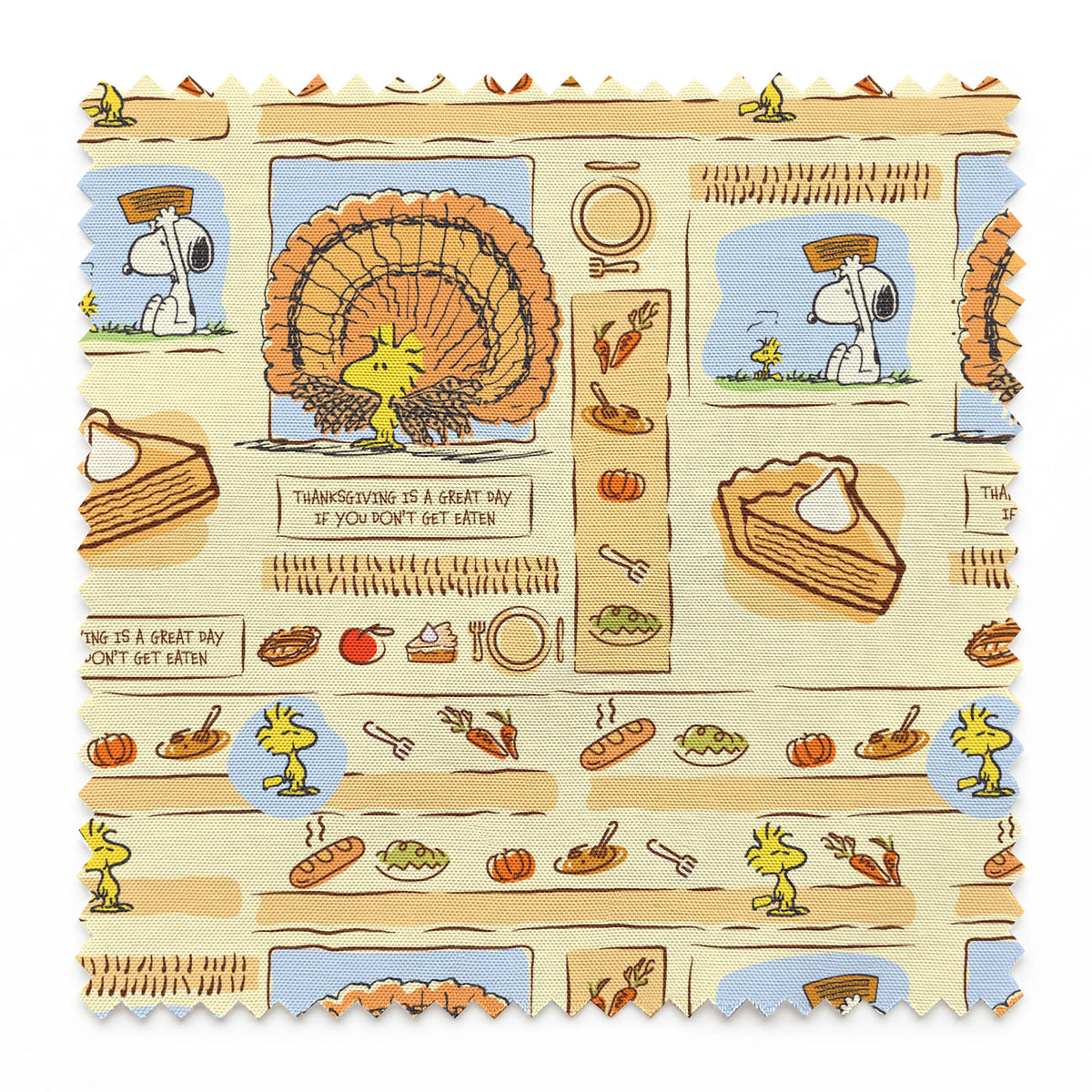 Peanuts Thanksgiving Woodstock Comic Fabric