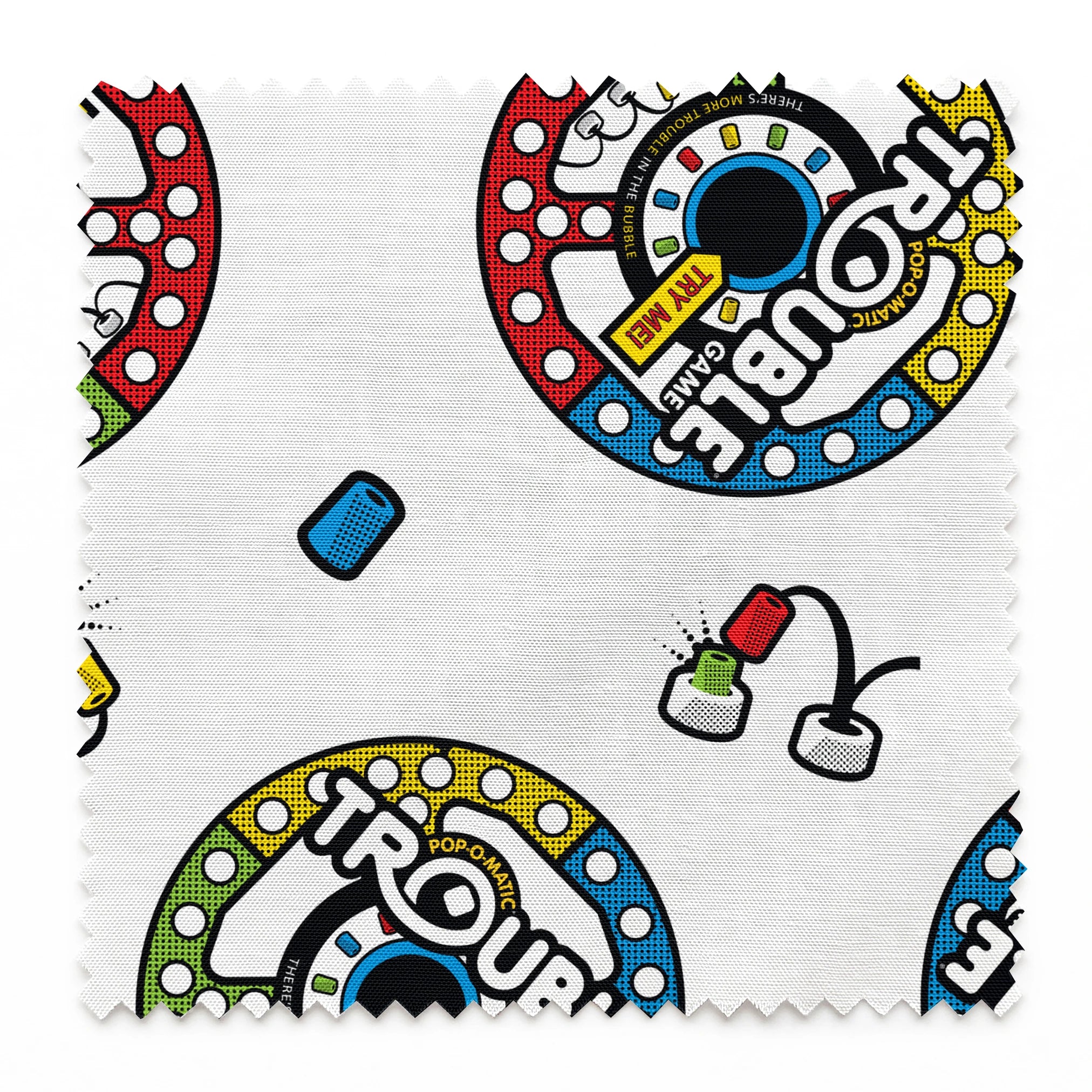 Hasbro Trouble Toss on White Fabric