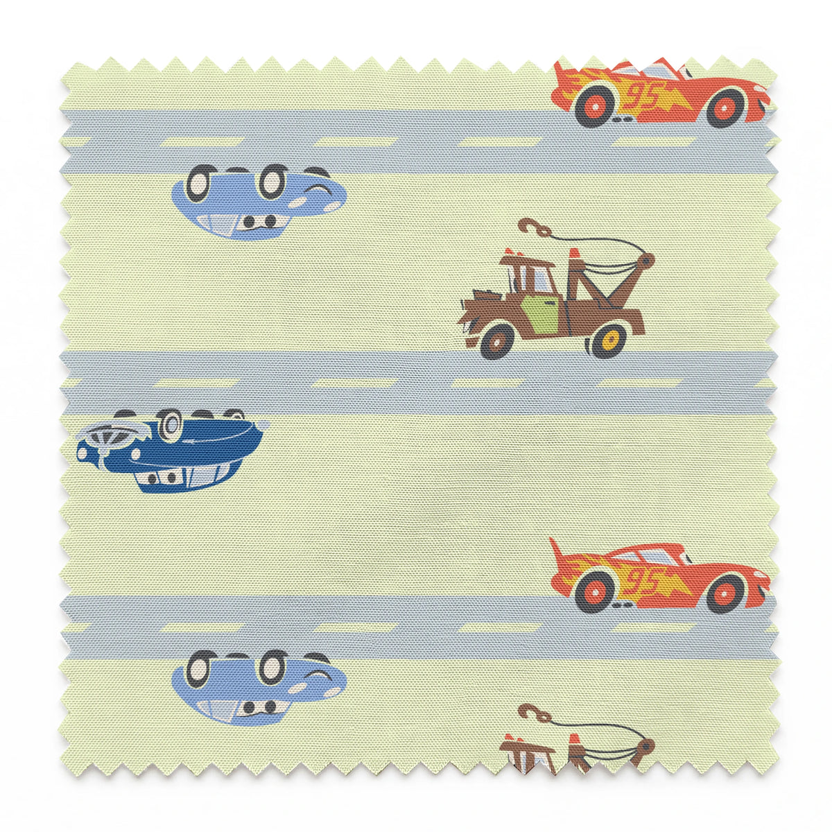 Disney and Pixar Cars Lightning McQueen & Friends Race on Green Fabric