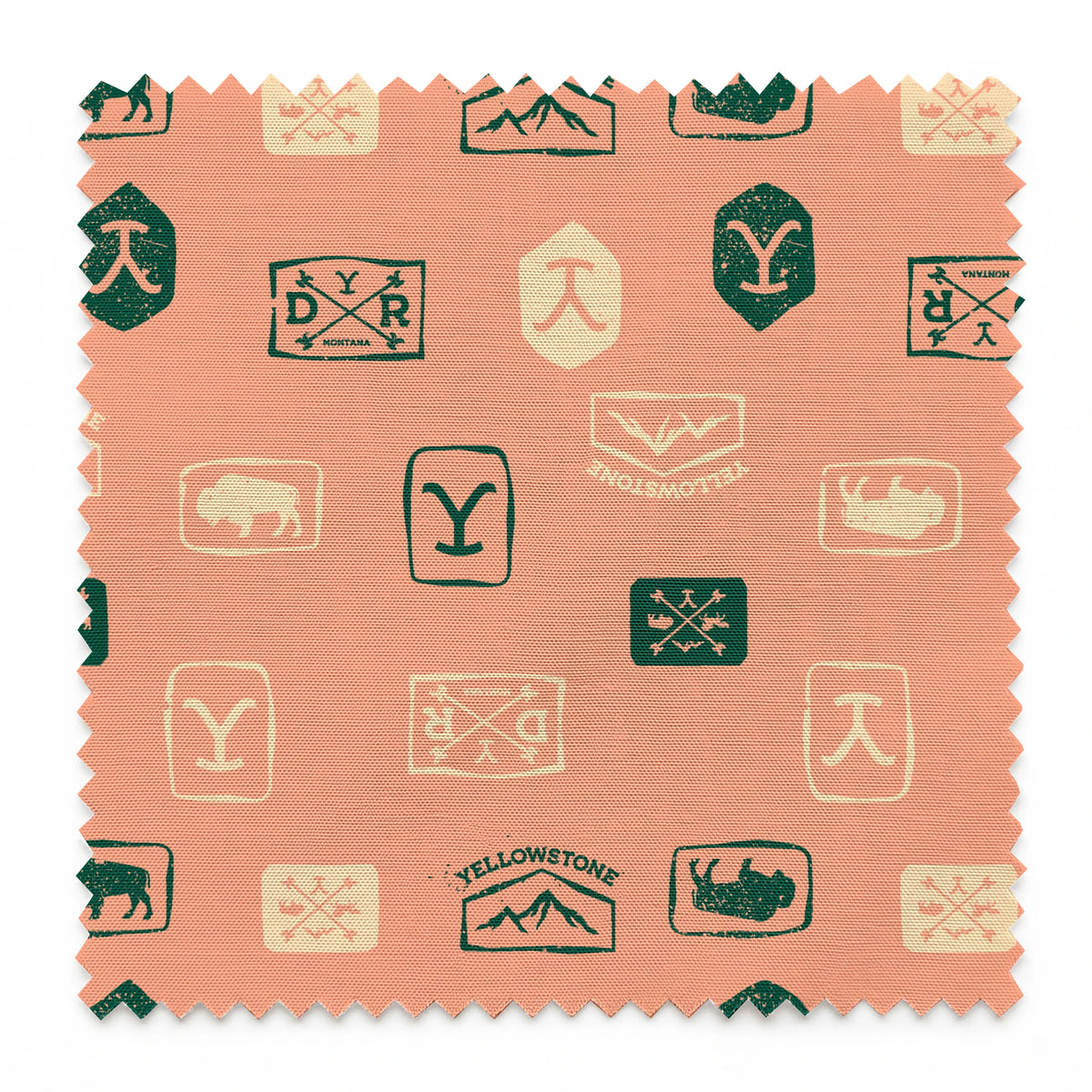 Paramount Yellowstone Patch Toss on Pink Fabric