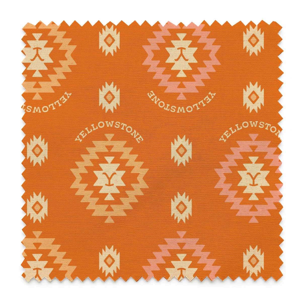 Paramount Yellowstone Tribal Medallions on Desert Orange Fabric