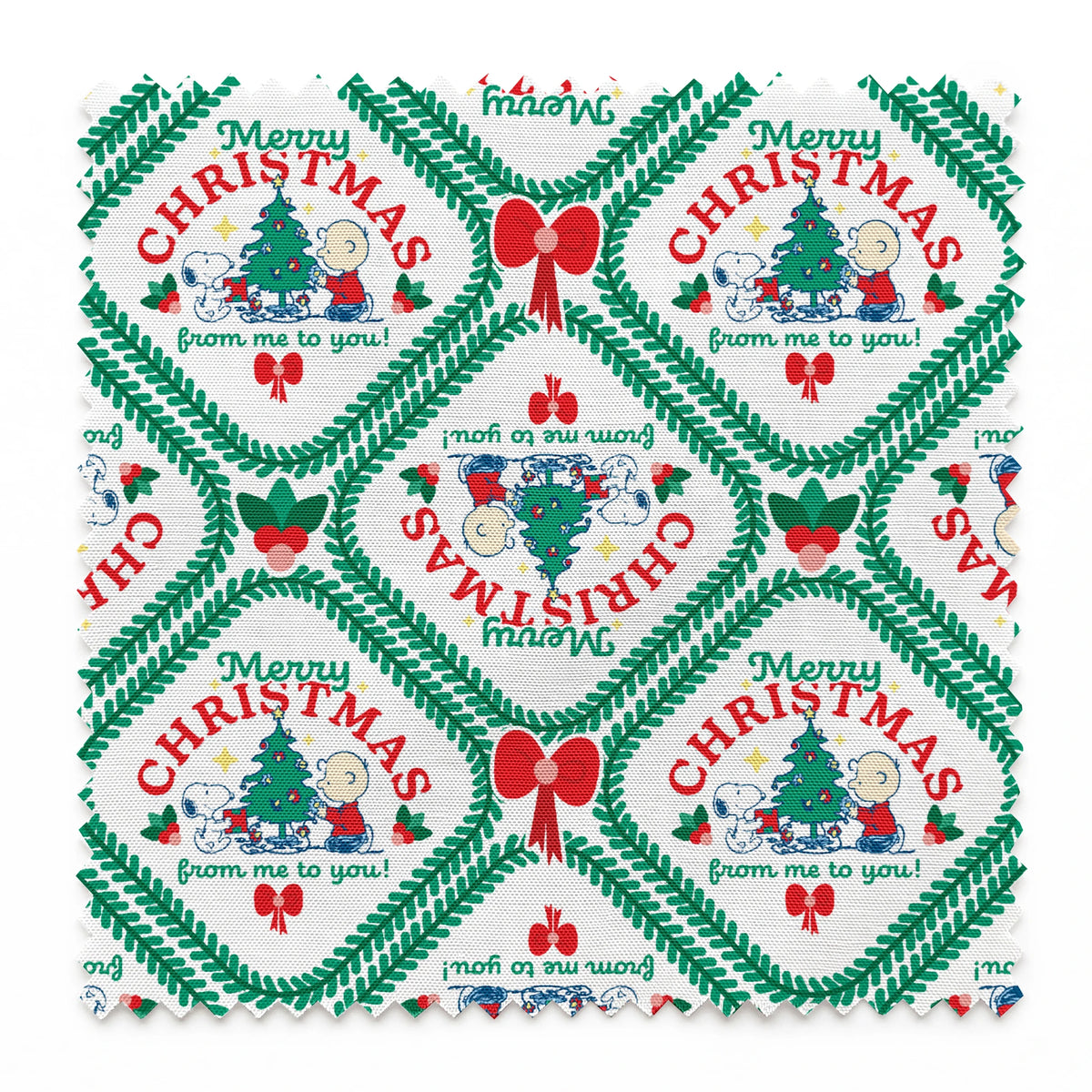 Peanuts Merry Christmas from Me to You Fabric