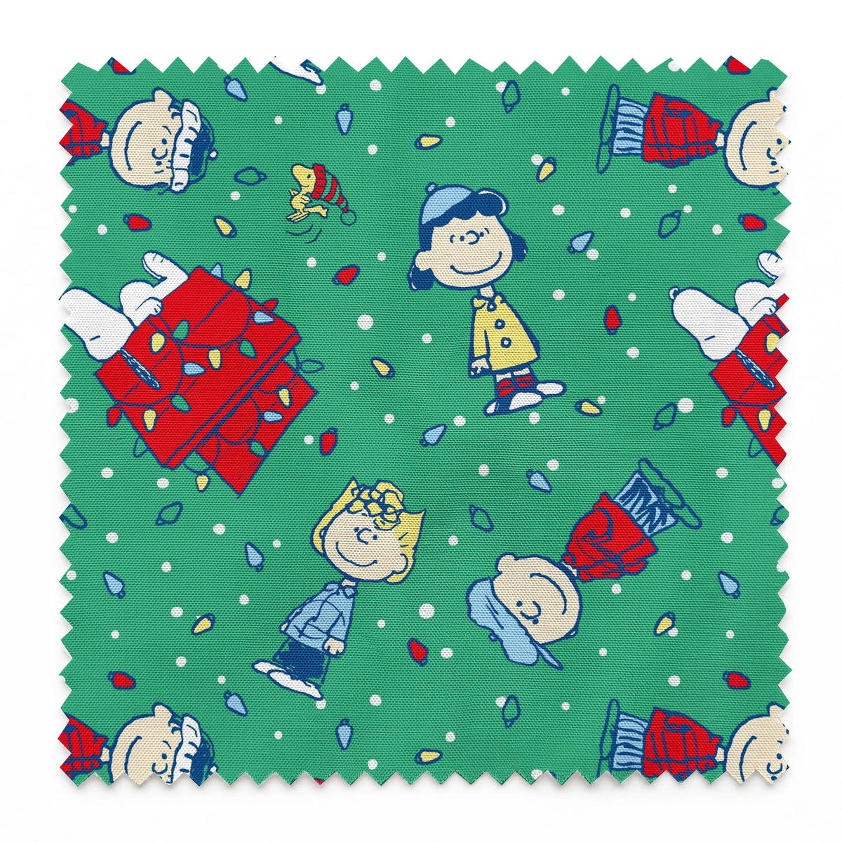 Peanuts Christmas Lights Toss Fabric