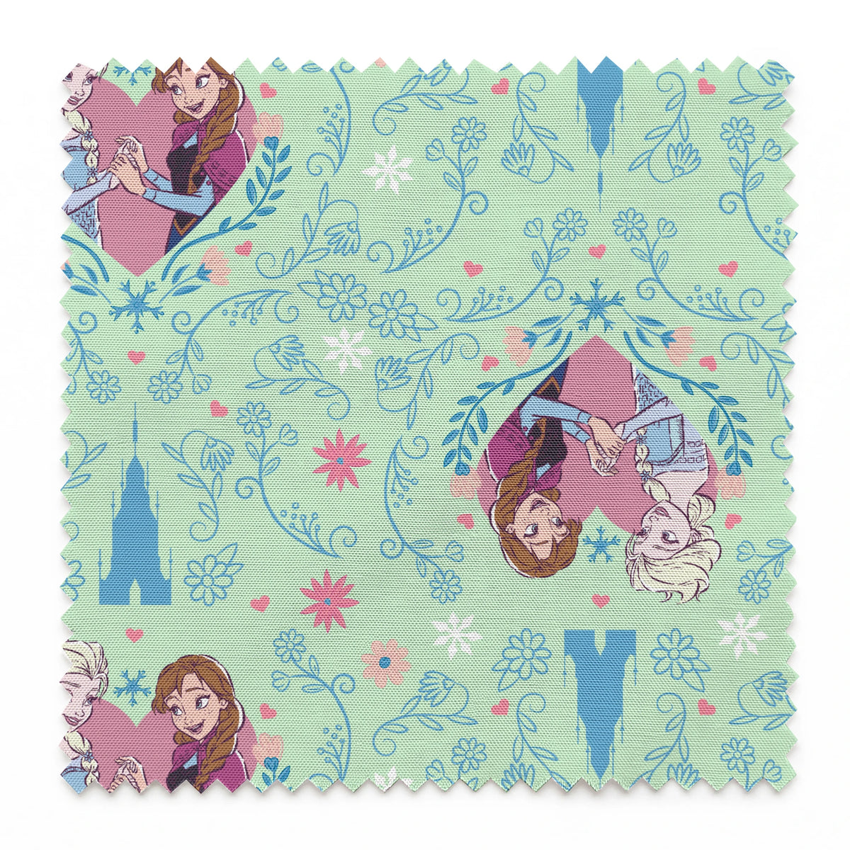 Disney Frozen Sisterly Bond on Green Fabric