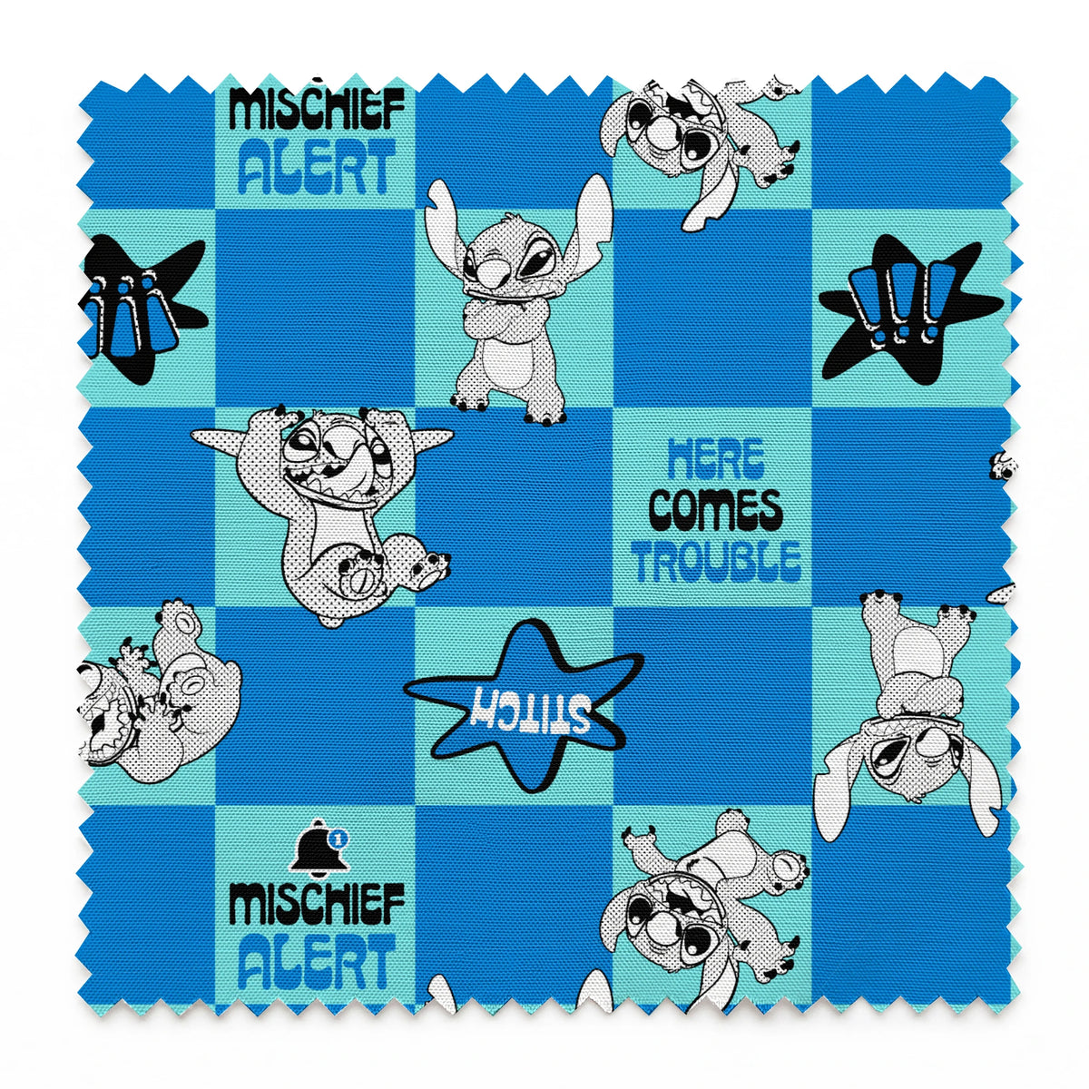 Disney Stitch Mischief Alert Fabric