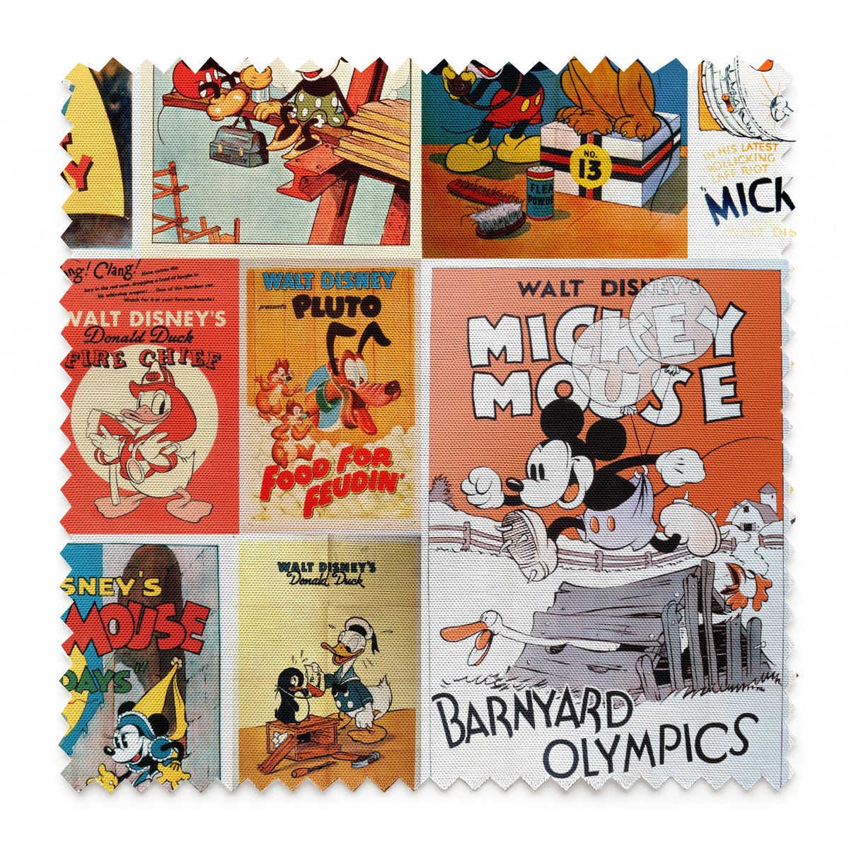 Disney Mickey Mouse Vintage Cartoon Collage Fabric