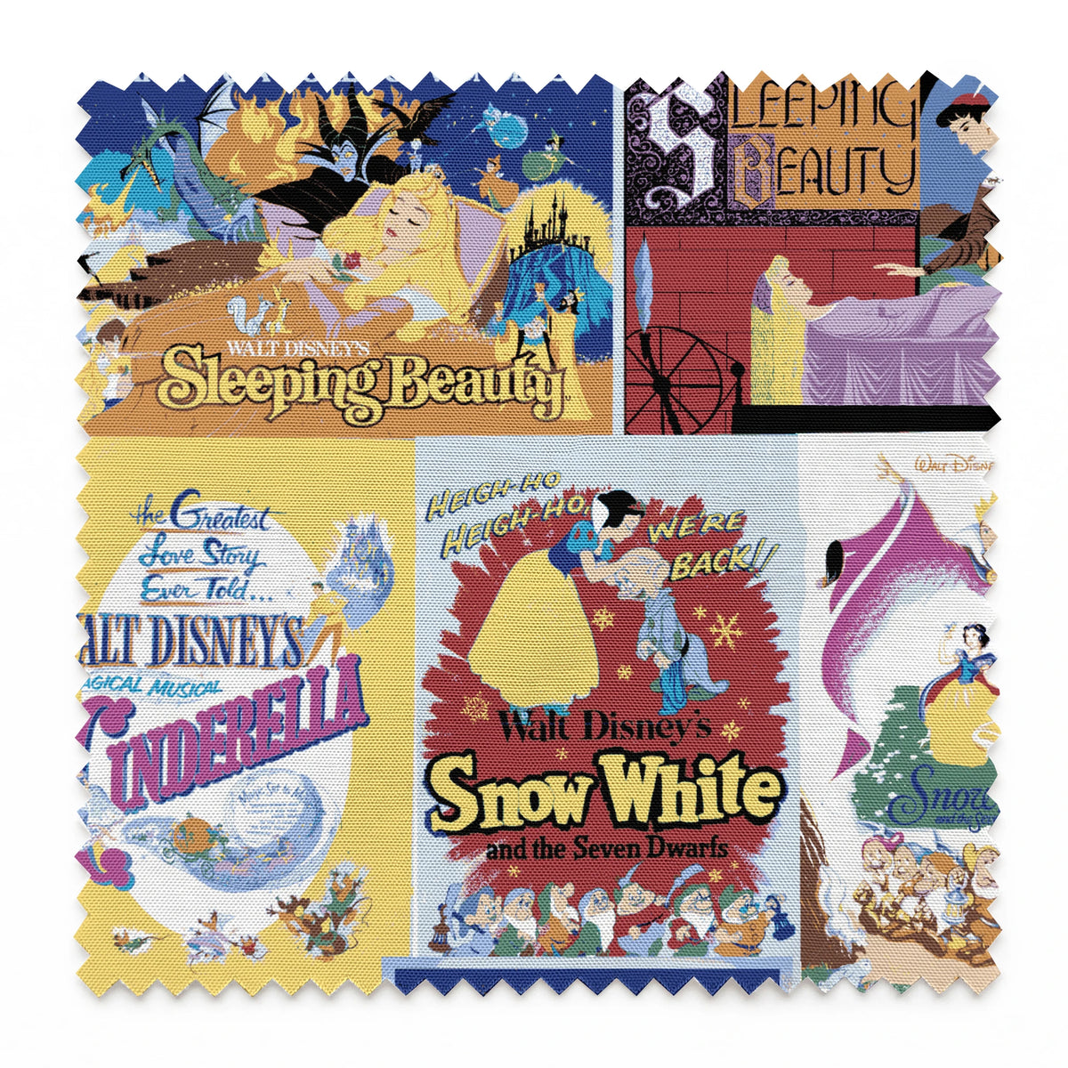 Disney Princess Vintage Poster Collage Fabric
