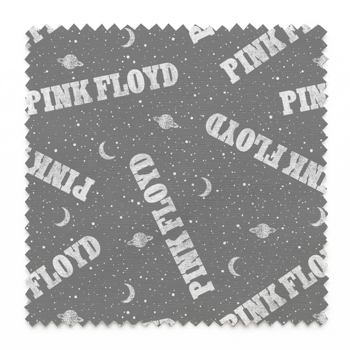 Pink Floyd Planets and Moons on Grey Fabric