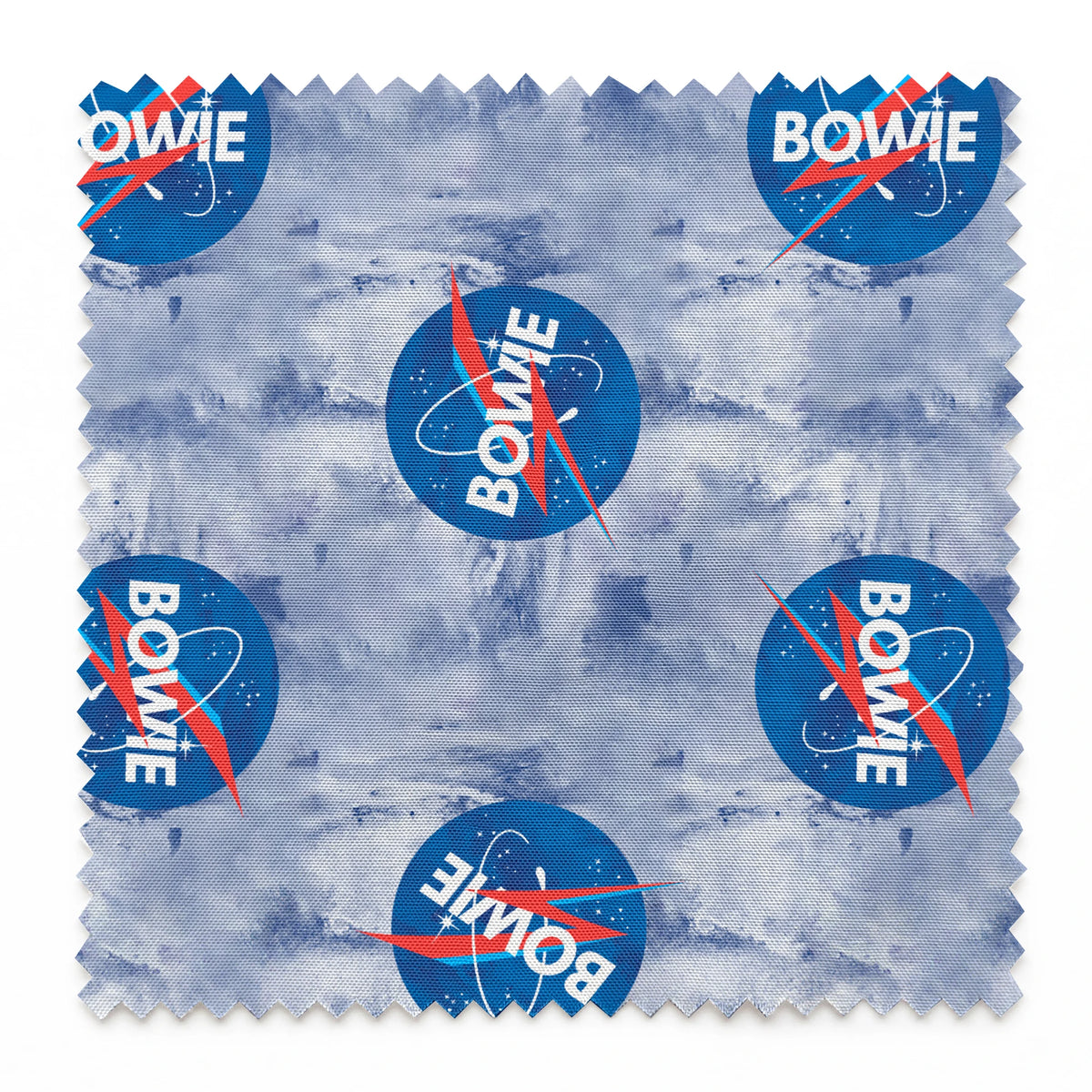 David Bowie Starman Toss on Tie-dye Fabric