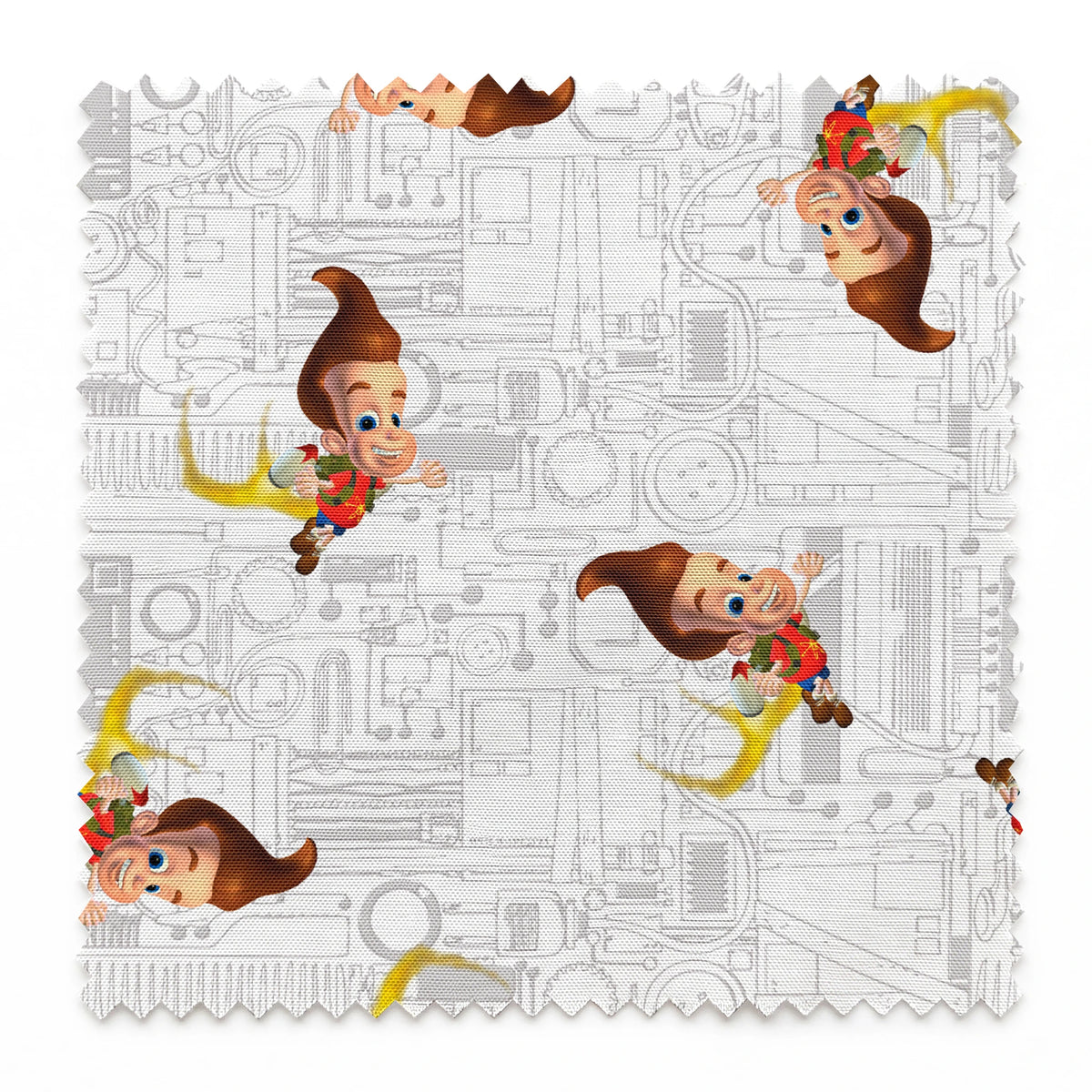 Paramount Jimmy Neutron Circuit Jet Pack on White Fabric