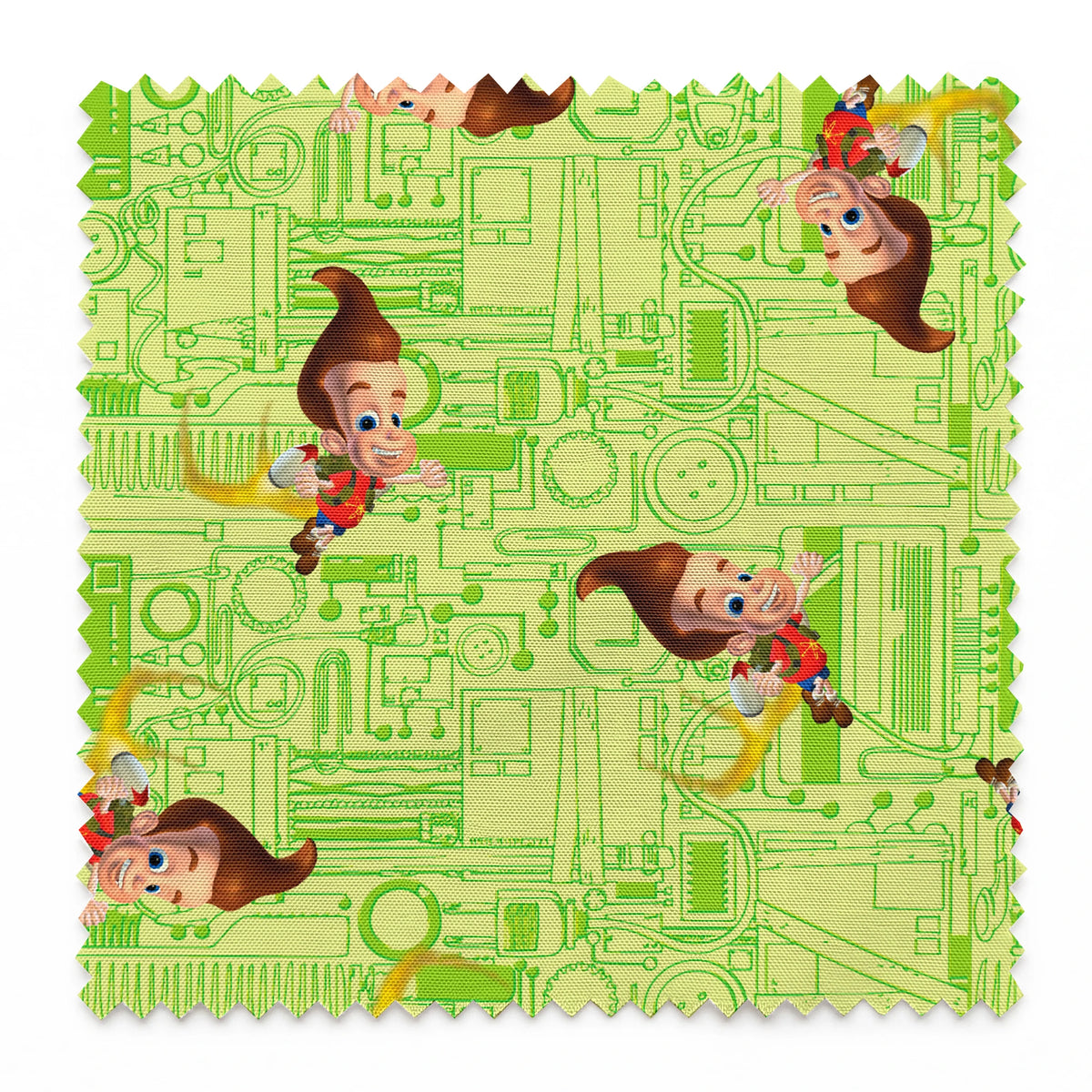 Paramount Jimmy Neutron Circuit Jet Pack on Green Fabric