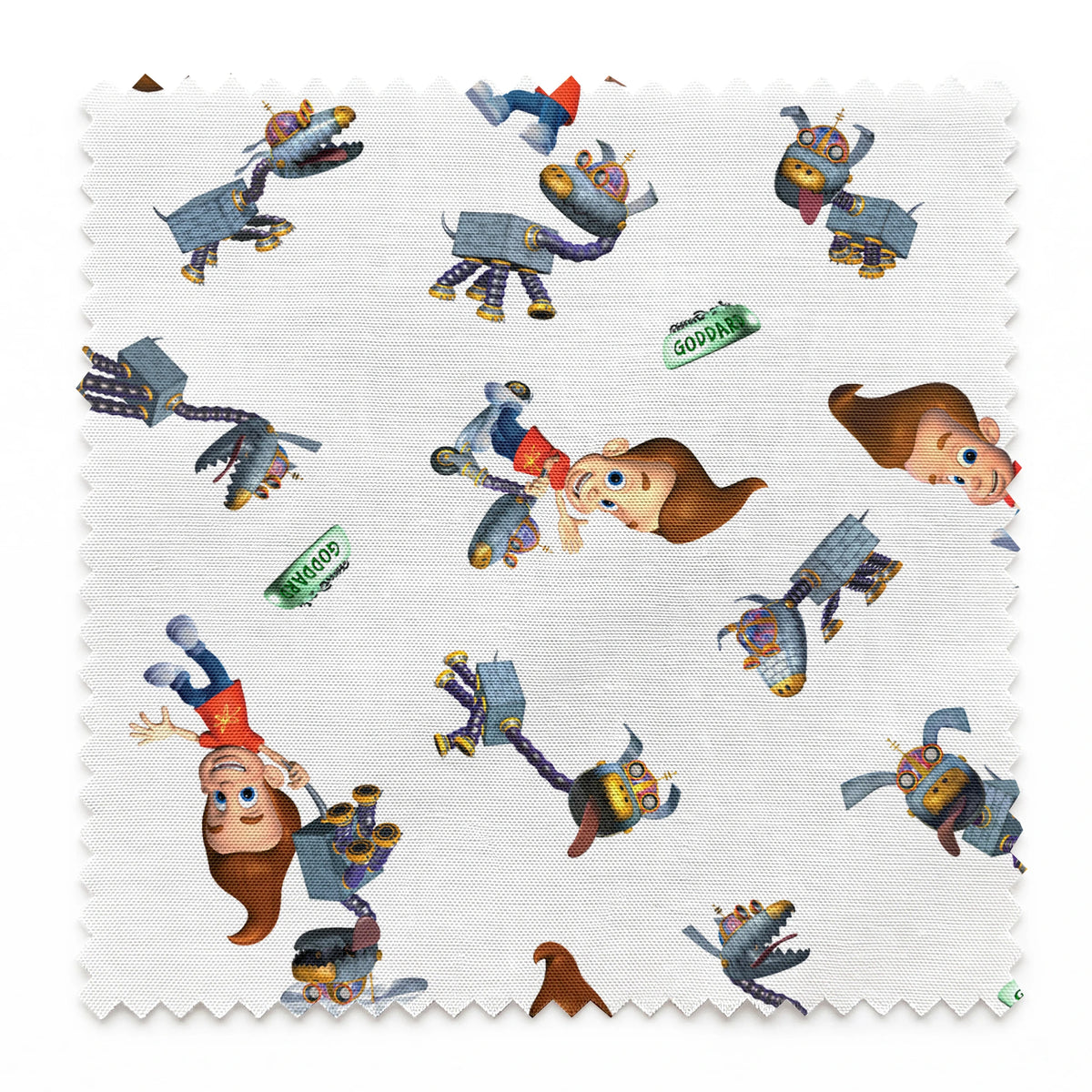 Paramount Jimmy Neutron Best Buds on White Fabric