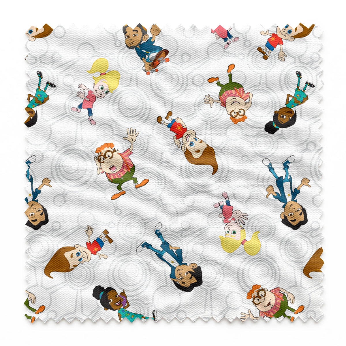 Paramount Jimmy Neutron Friendship Toss on White Fabric