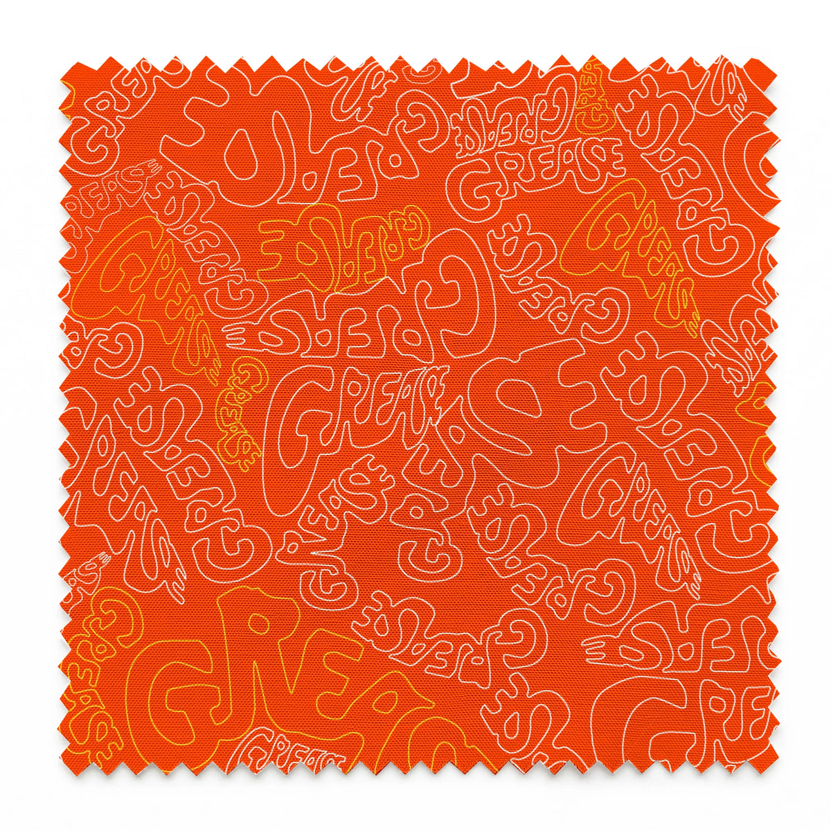 Paramount Grease Title Toss on Orange Fabric