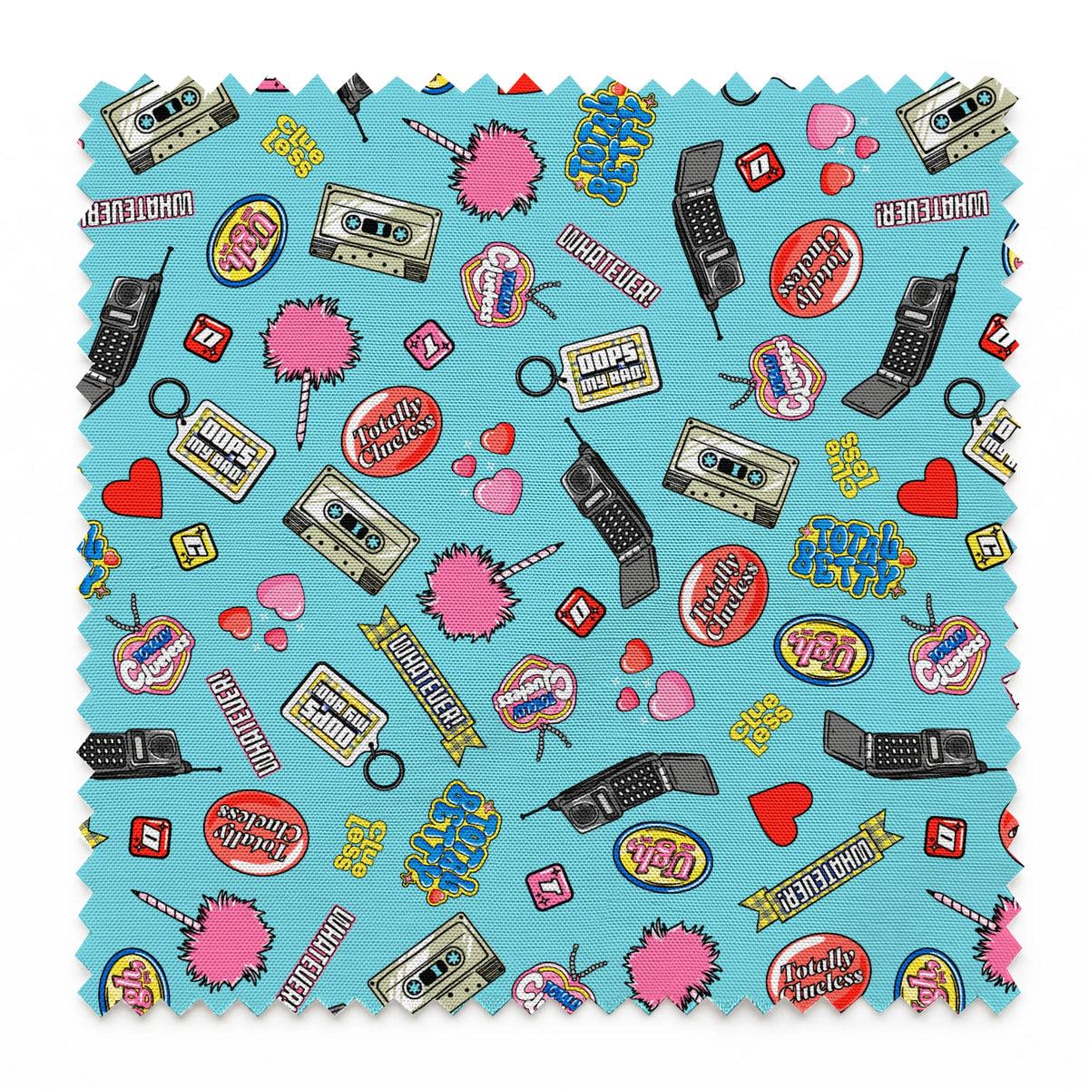 Paramount Clueless Nostalgic Toss on Aqua Fabric