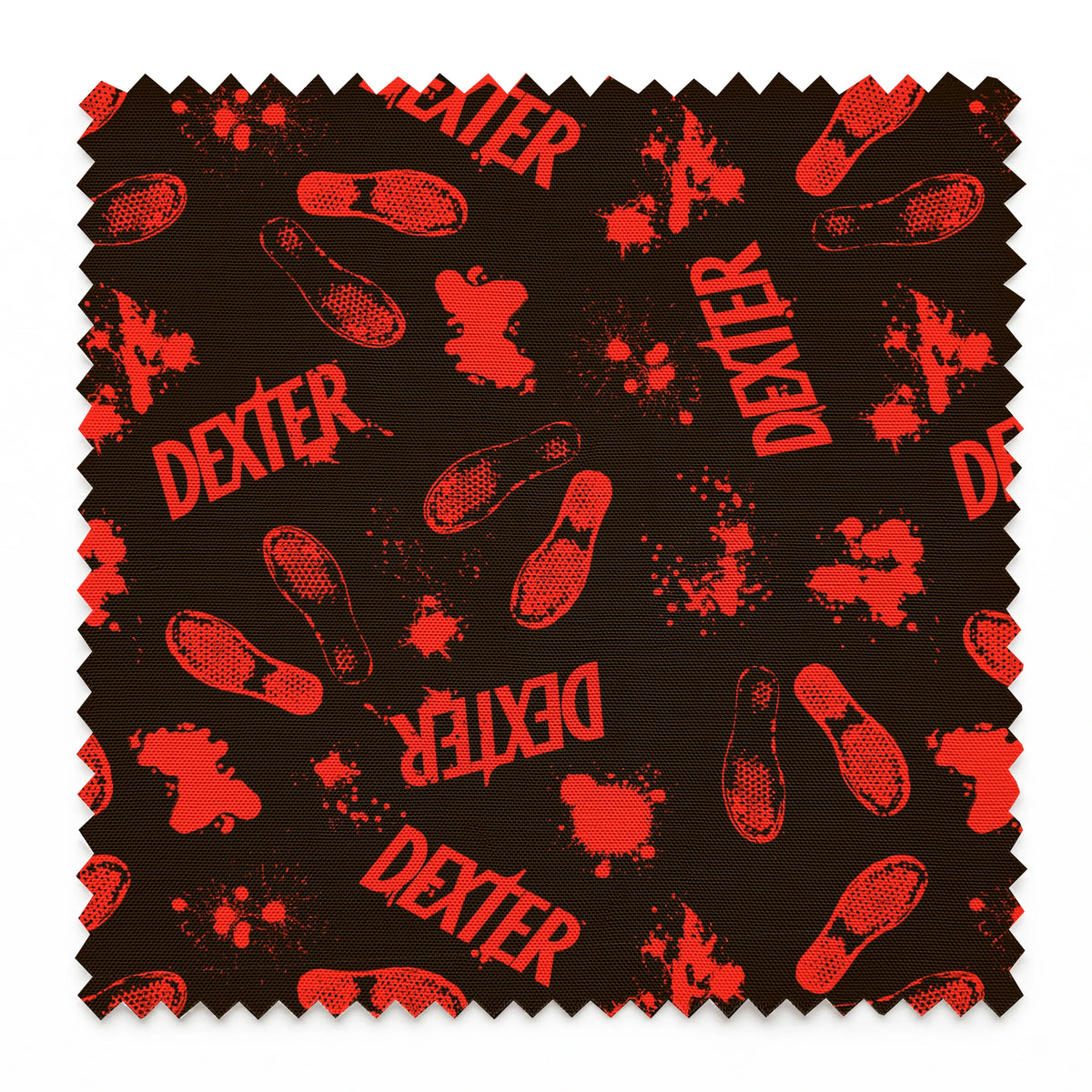 Showtime Dexter Blood Splatter on Black Fabric