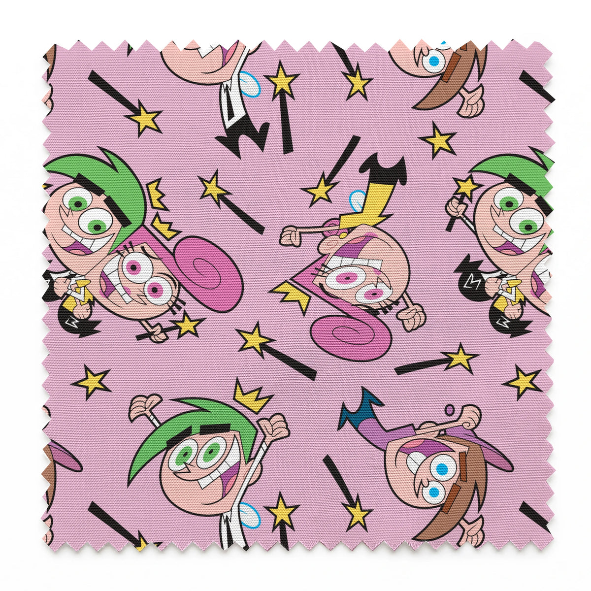 Paramount Fairly OddParents Fairy Friends on Pink Fabric