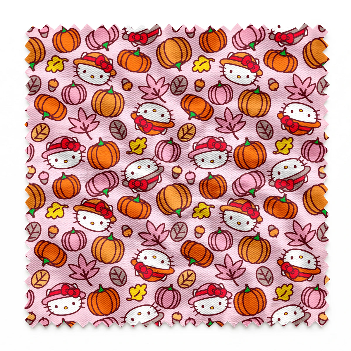Hello Kitty® Pumpkin Patch Toss on Pink Fabric
