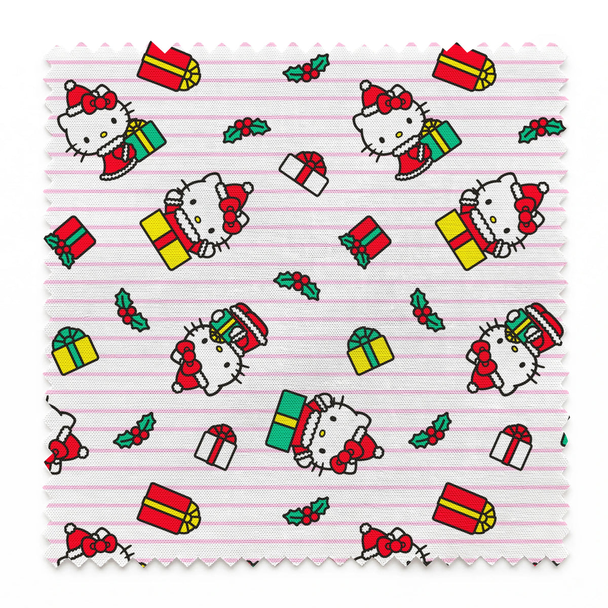 Hello Kitty® Christmas Presents Stripes Fabric
