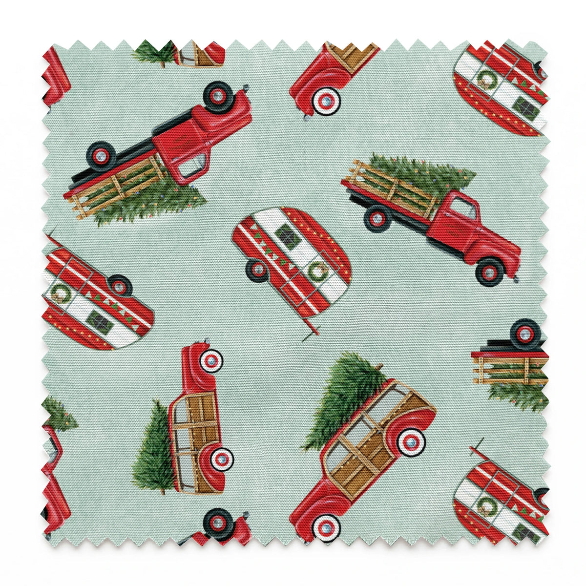 Danielle Murray Christmas Trucks and Campers Fabric