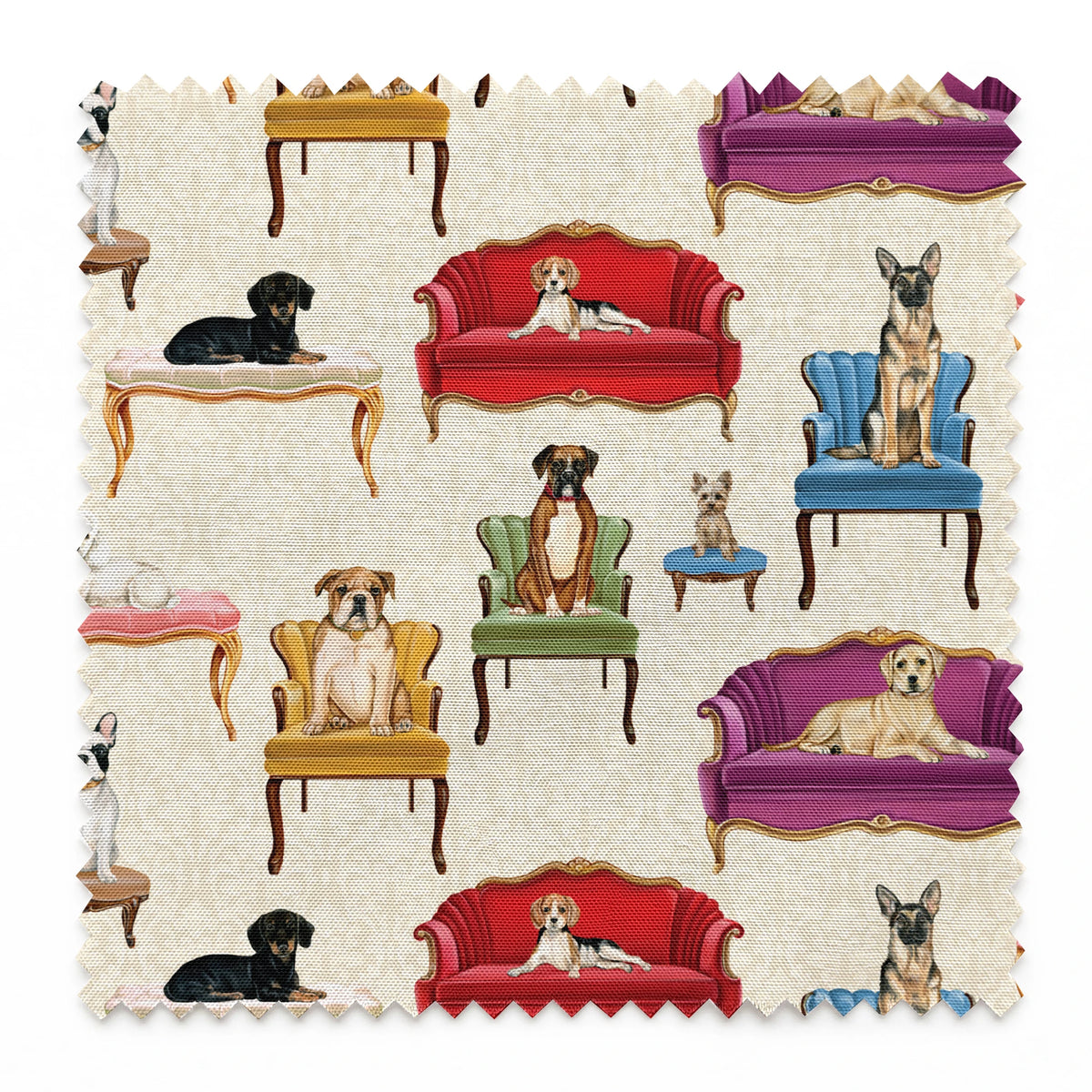 Danielle Murray Lounging Dogs Fabric