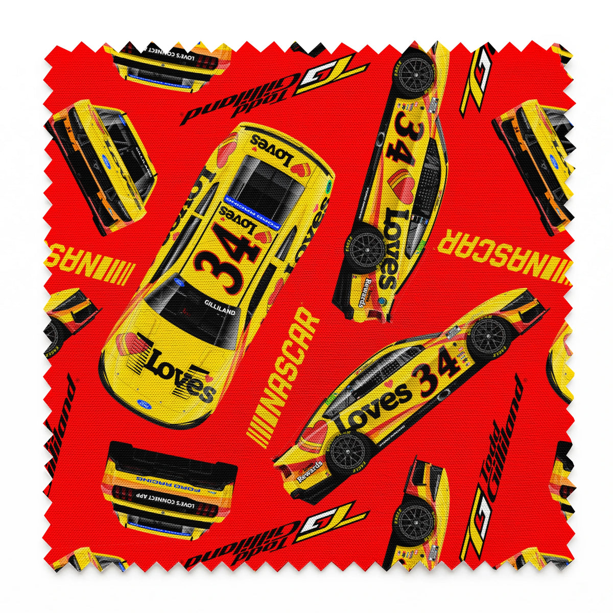 NASCAR® Tood Gilliand Toss on Red Fabric