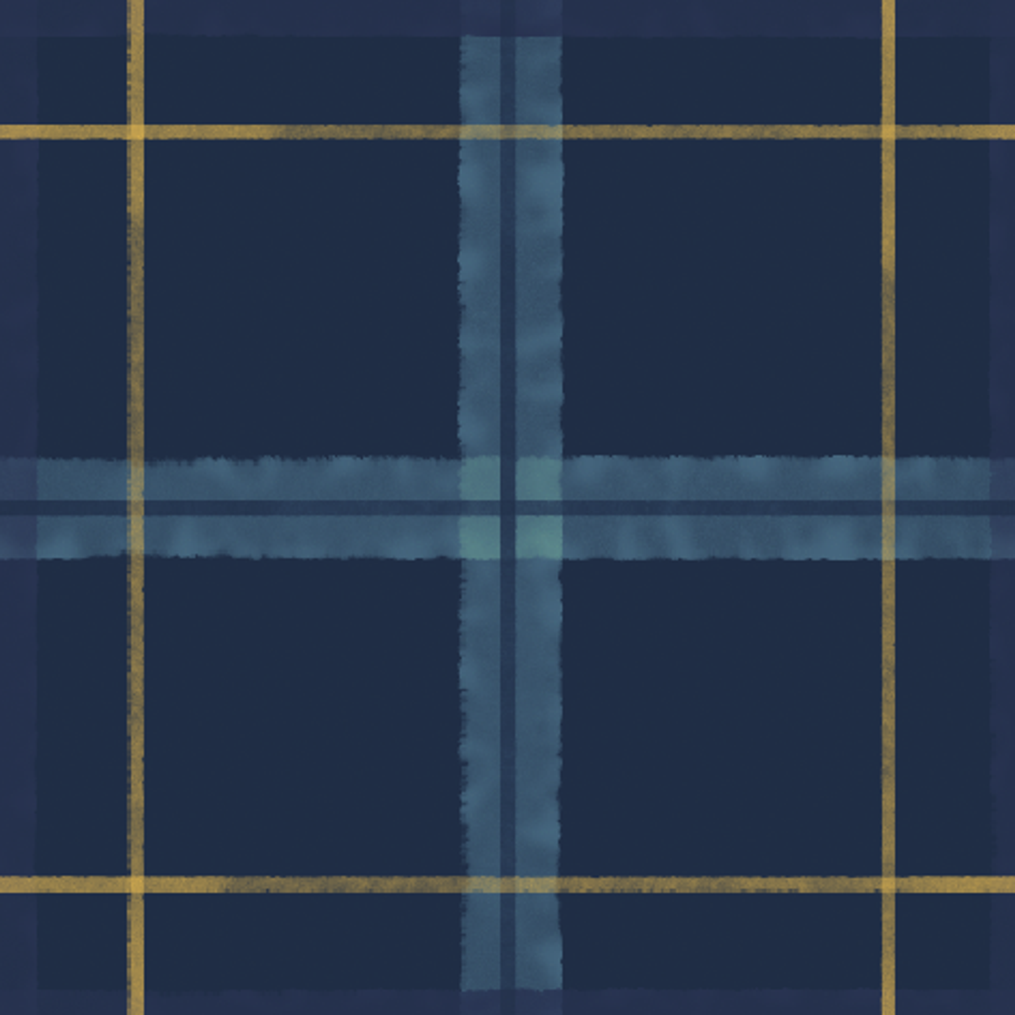 Painterly navy blue plaid with golden yellow and soft blue stripes by Nicole Tamarin, ideal for autumn sewing and decor. tiled preview square