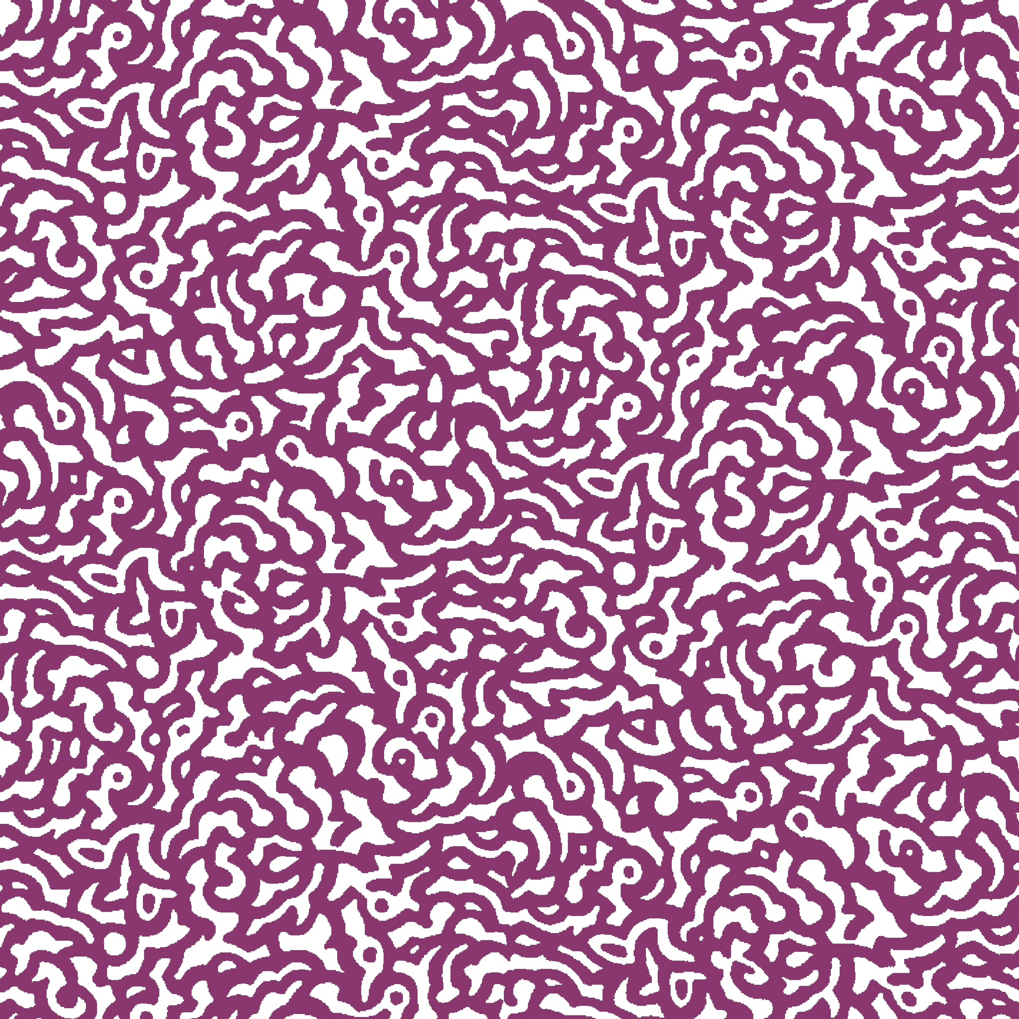 Purple squiggly maze-like pattern on white background with organic swirling lines tiled preview square