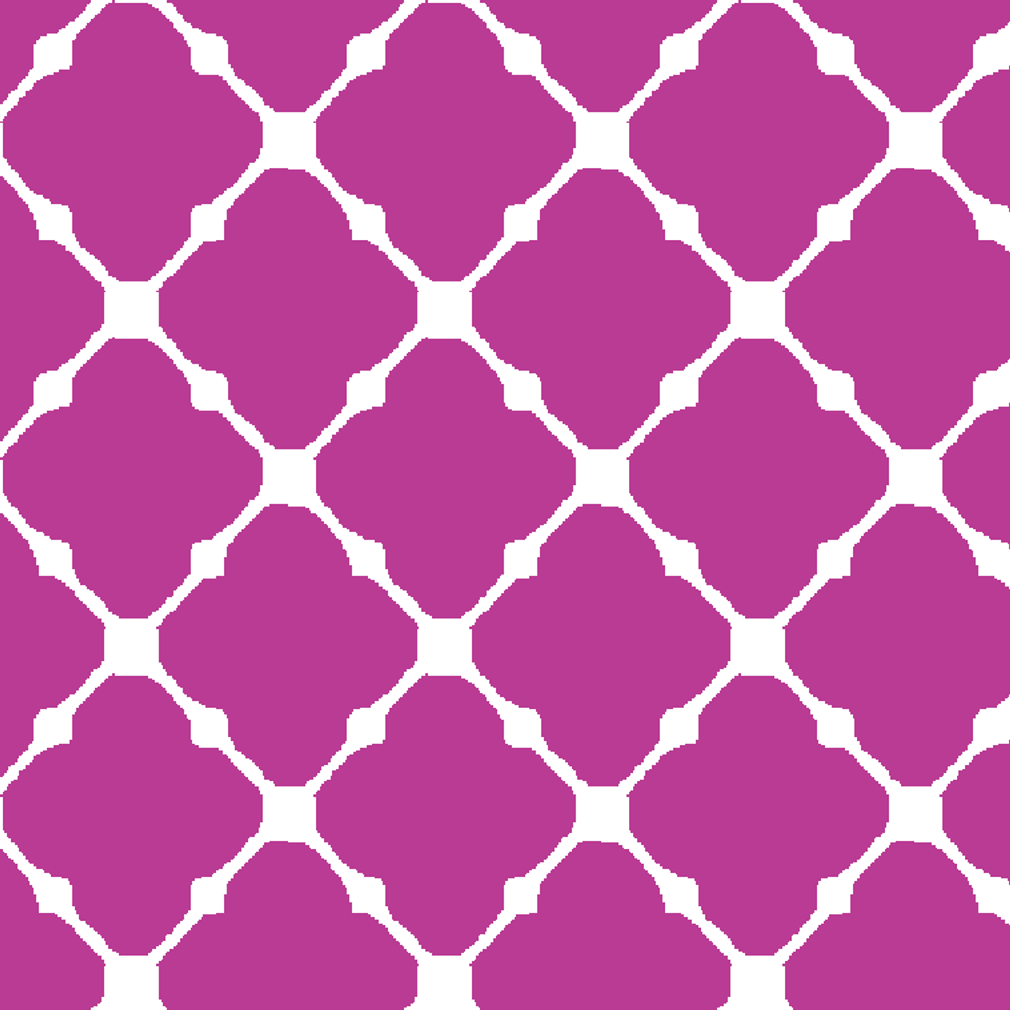 Magenta quatrefoil pattern with white lattice outline tiled preview square