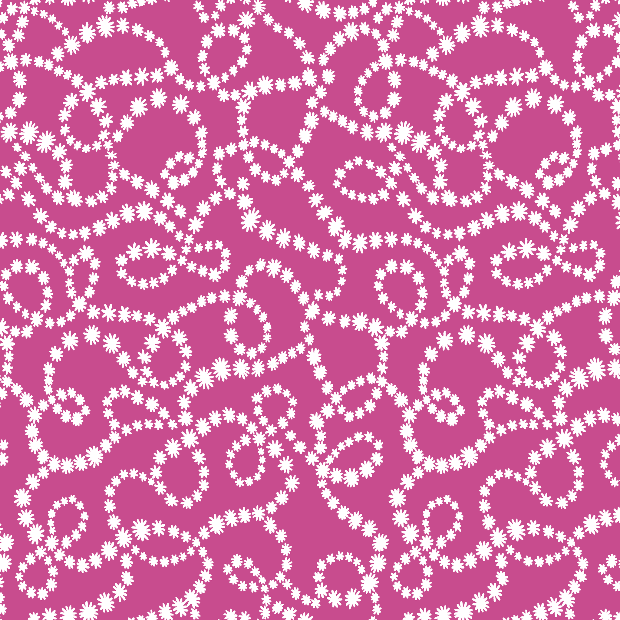 Magenta background with swirling white dotted pattern resembling pearl strands in decorative loops tiled preview square