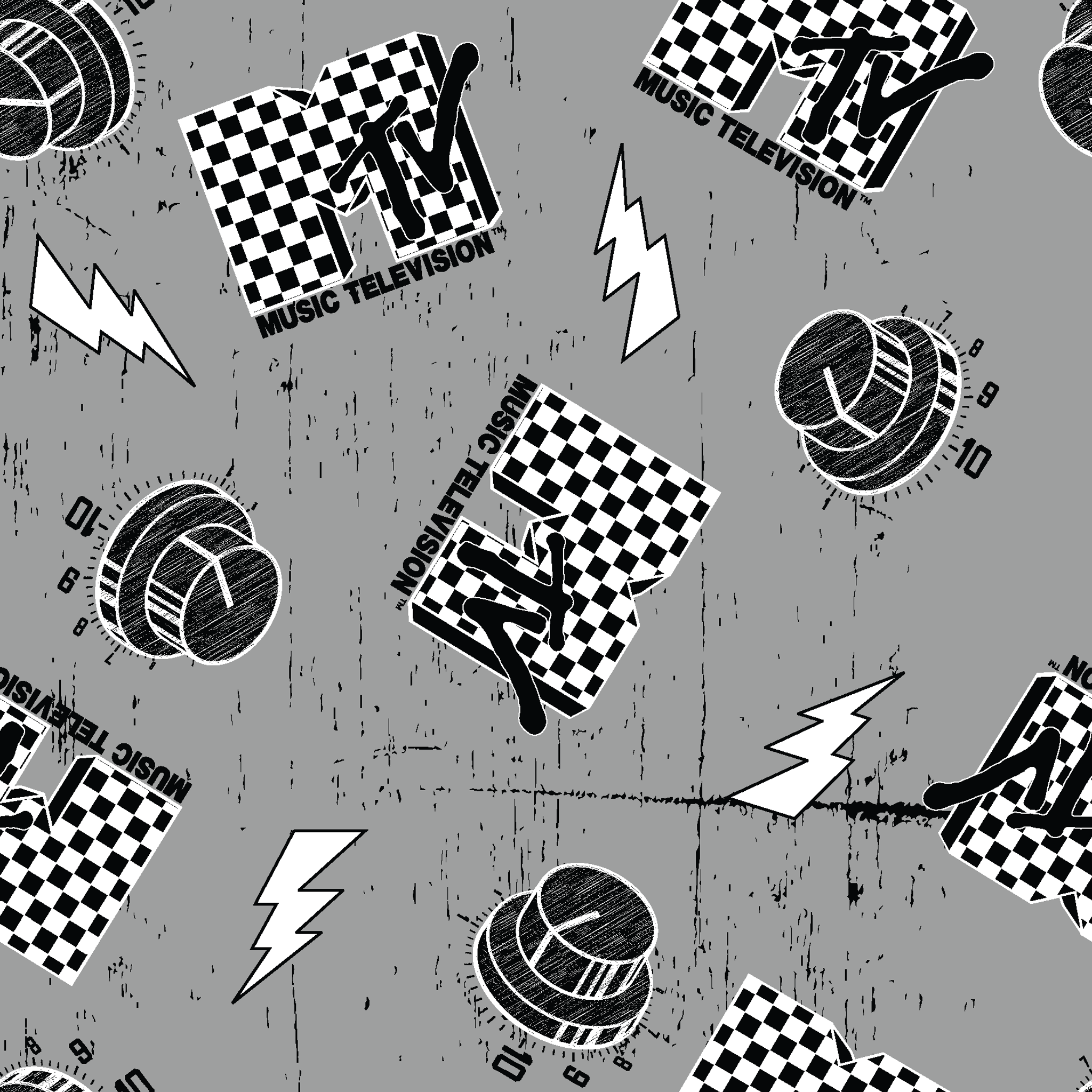 Motorsport pattern with checkered racing flags, lightning bolts, and helmets on gray background tiled preview square