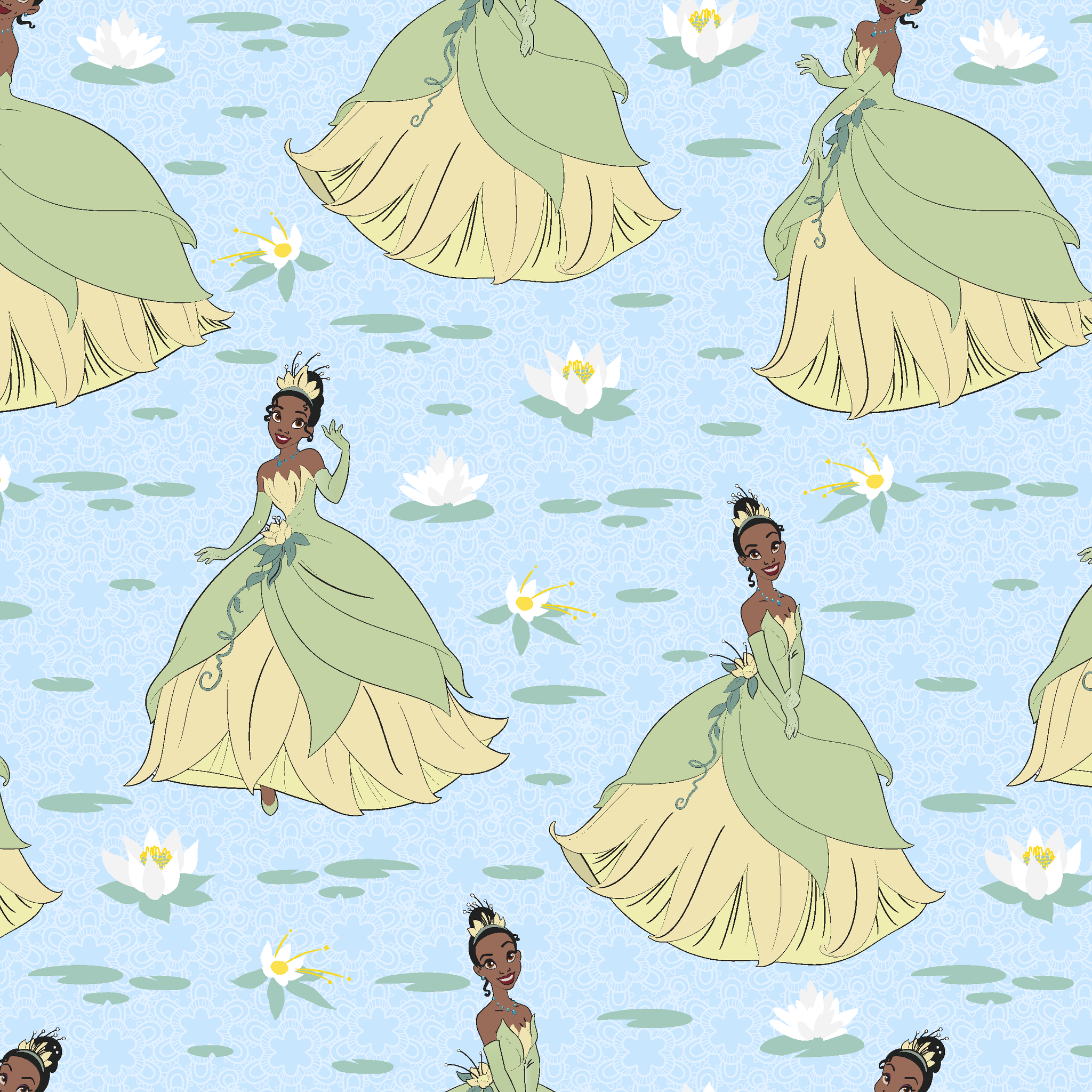 Disney Princess Tiana and Lily Pads in Blue Disney Princess Tiana and Lily Pads in Blue