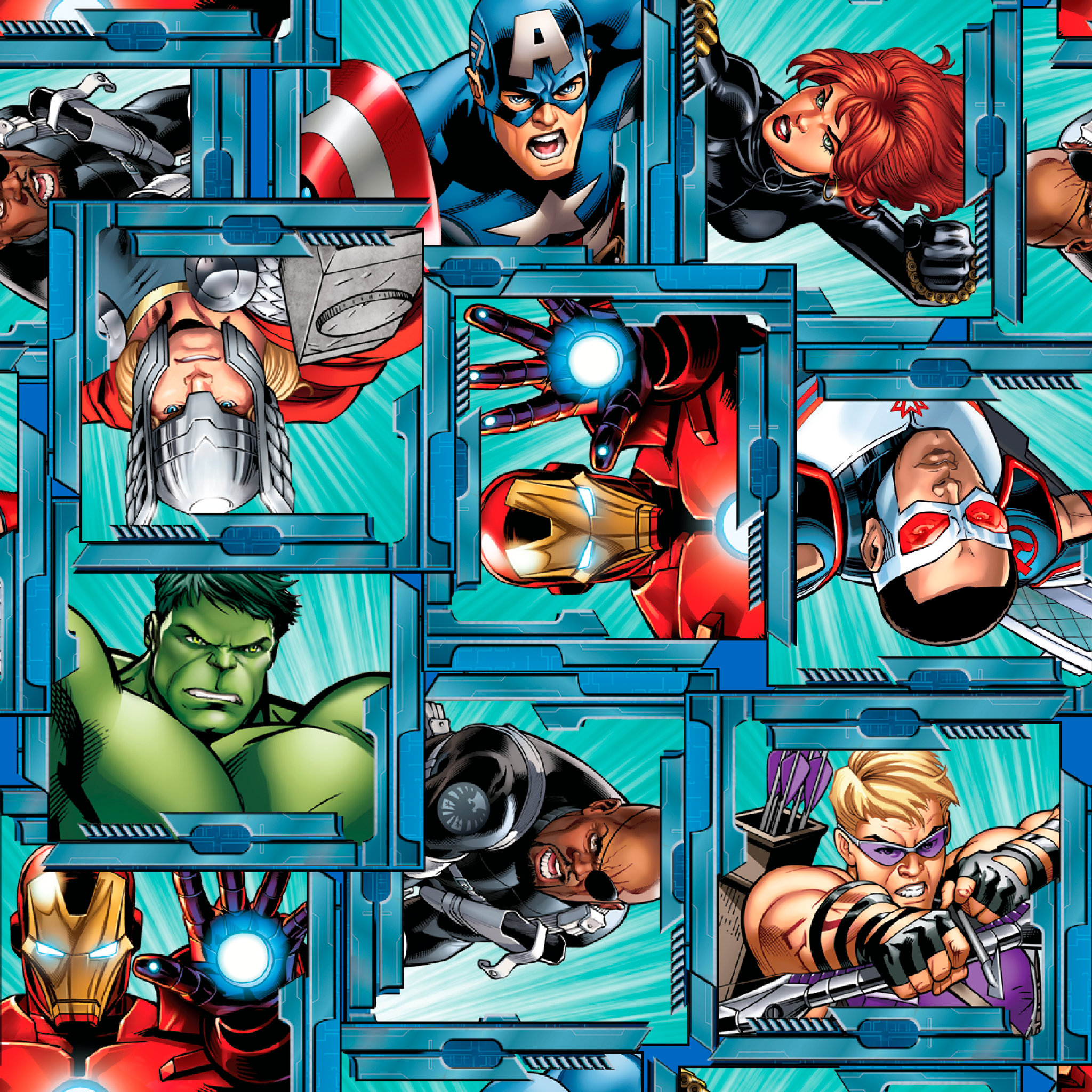 Marvel Avengers Comic Panel Grid | Fabric by the Yard