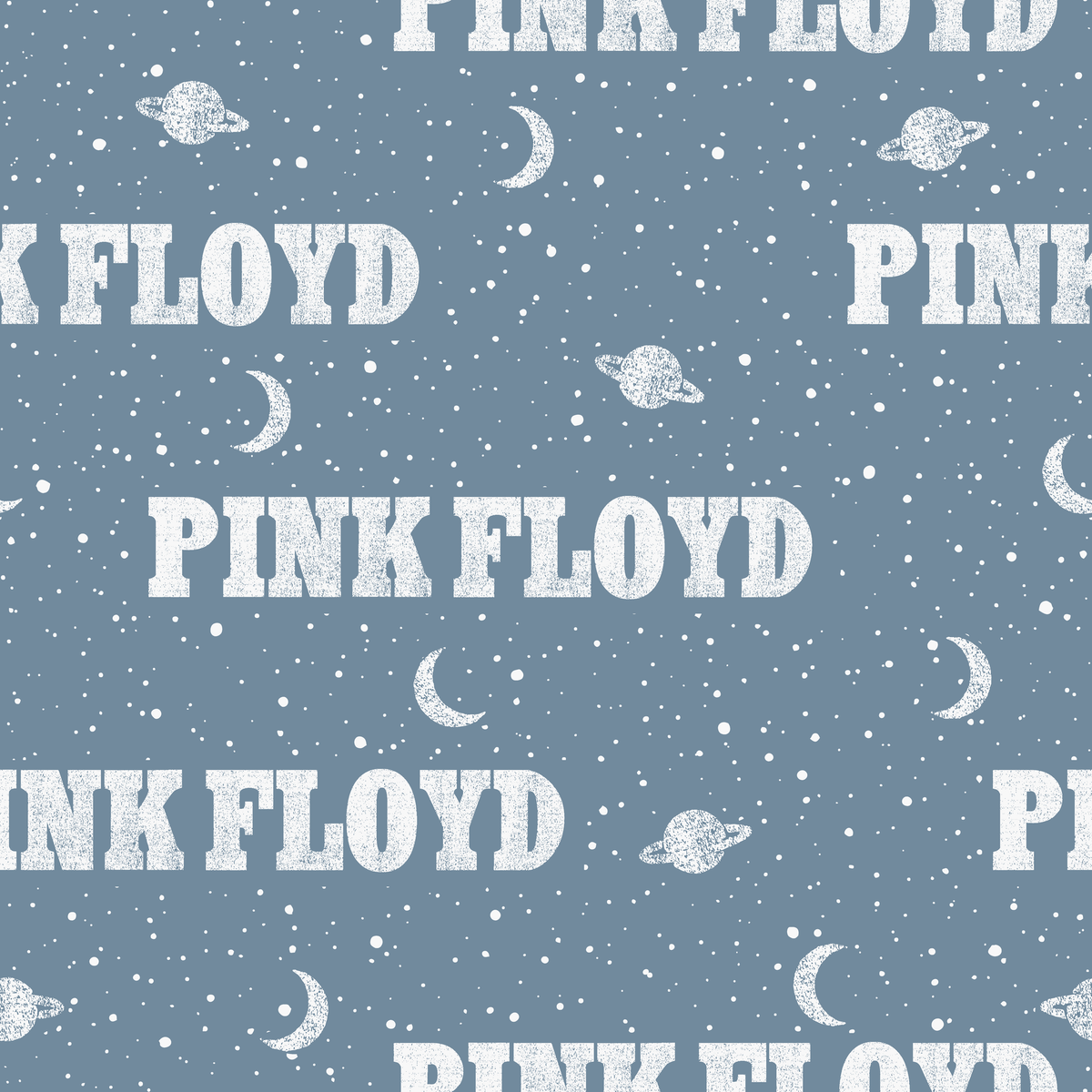 Pink Floyd Planets and Moons on Blue Wallpaper