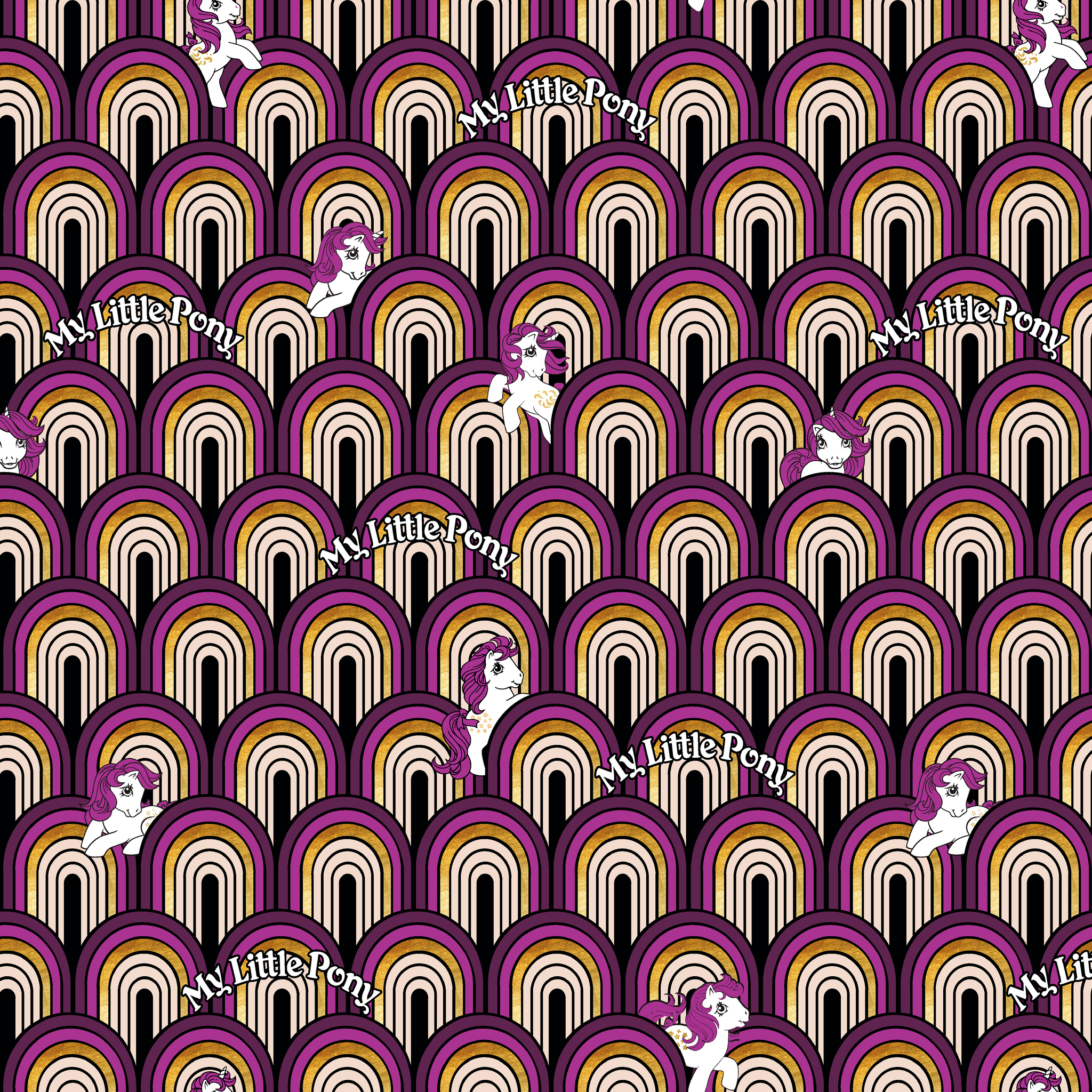 Hasbro My Little Pony Glitter Arches on Purple Wallpaper