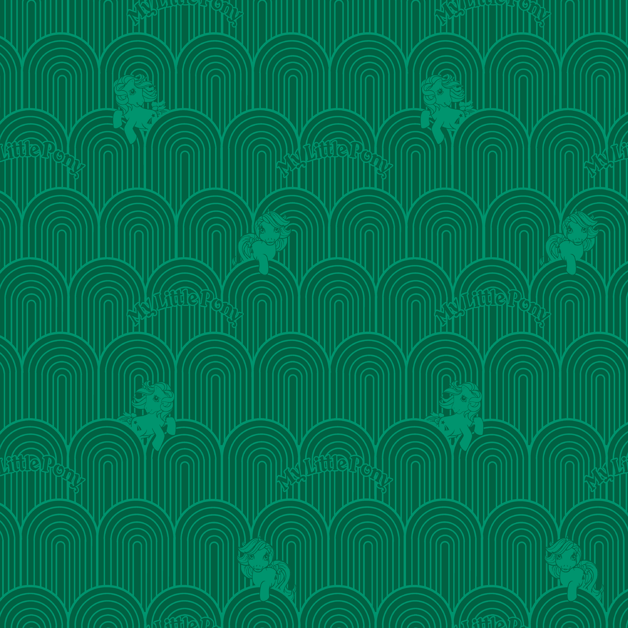 Hasbro My Little Pony Solid Arches on Green Wallpaper