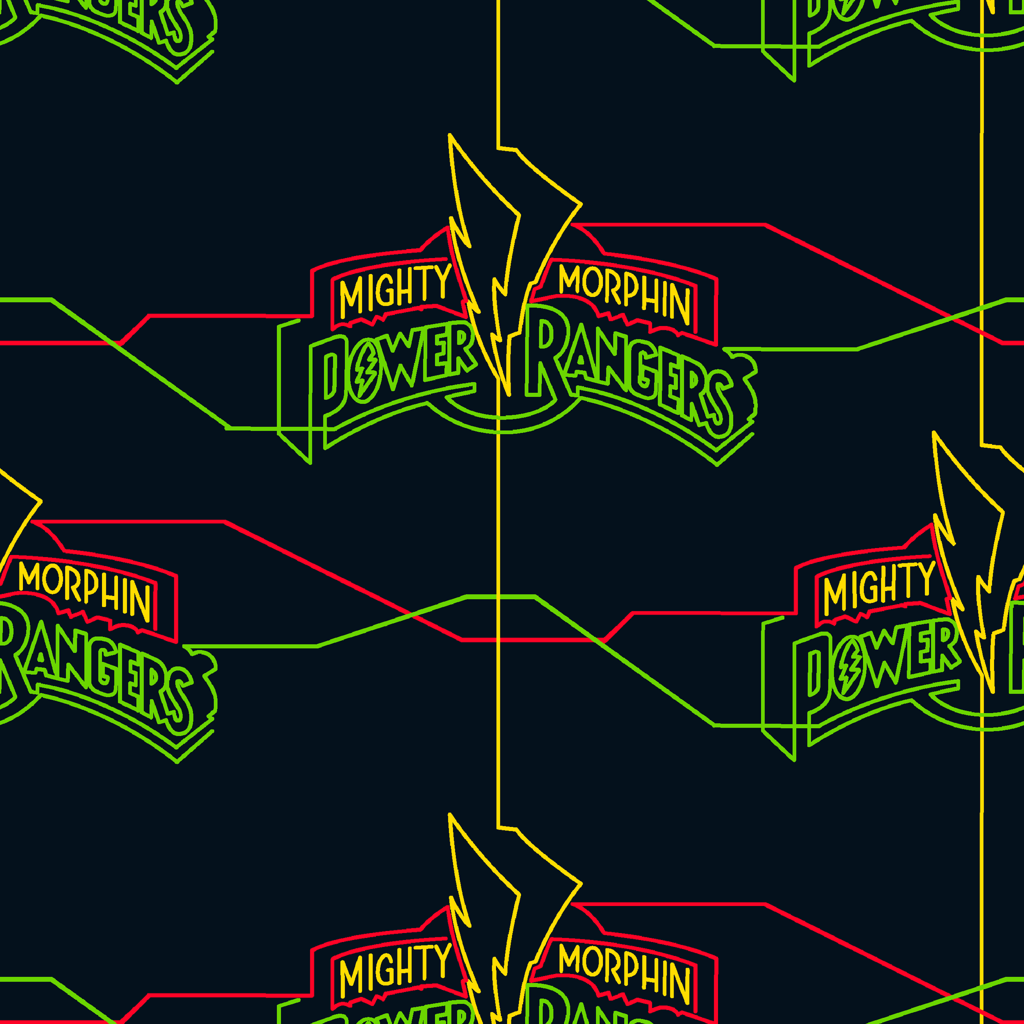 Hasbro Mighty Morphin Power Rangers Neon Logo Wallpaper