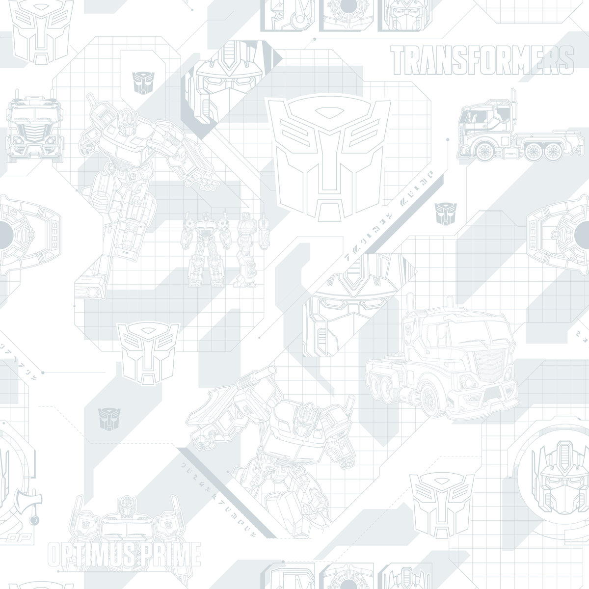 Hasbro Transformers Optimus Prime Graphics on White Wallpaper