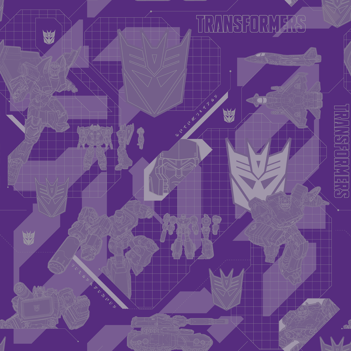 Hasbro Transformers Decepticons Graphics on Purple Wallpaper
